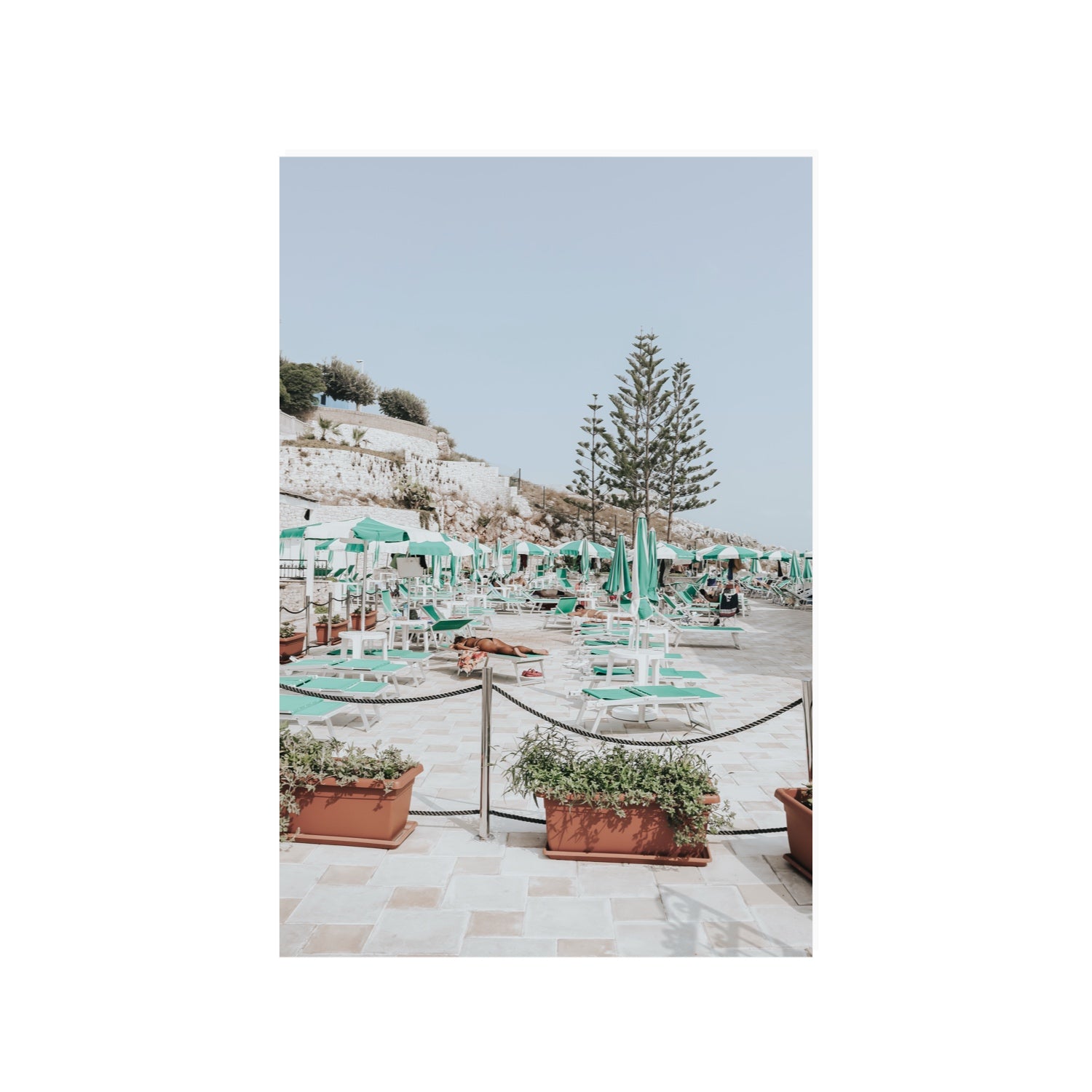 Siesta on The Terrace Puglia coastal wall art 24 x 36 in unframed fine art canvas