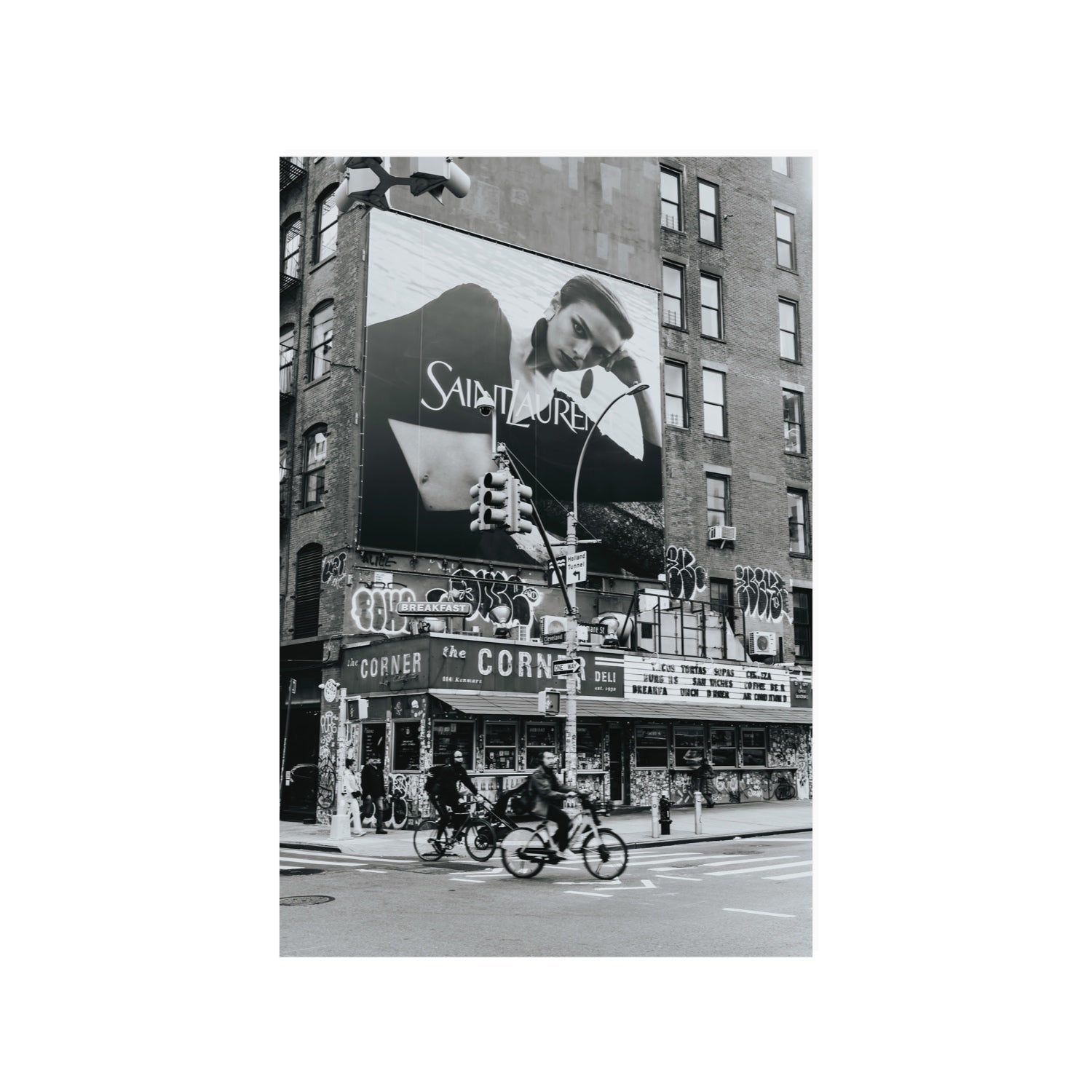 Runway To Rooftops New York NYC Black & White wall art 24 x 36 in unframed fine art canvas