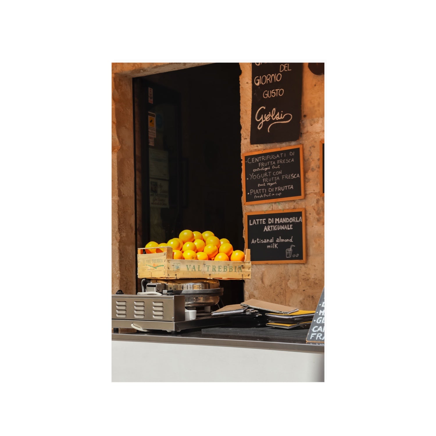 Luminous Citrus Puglia Ostuni Italian wall art 24 x 36 in unframed fine art canvas