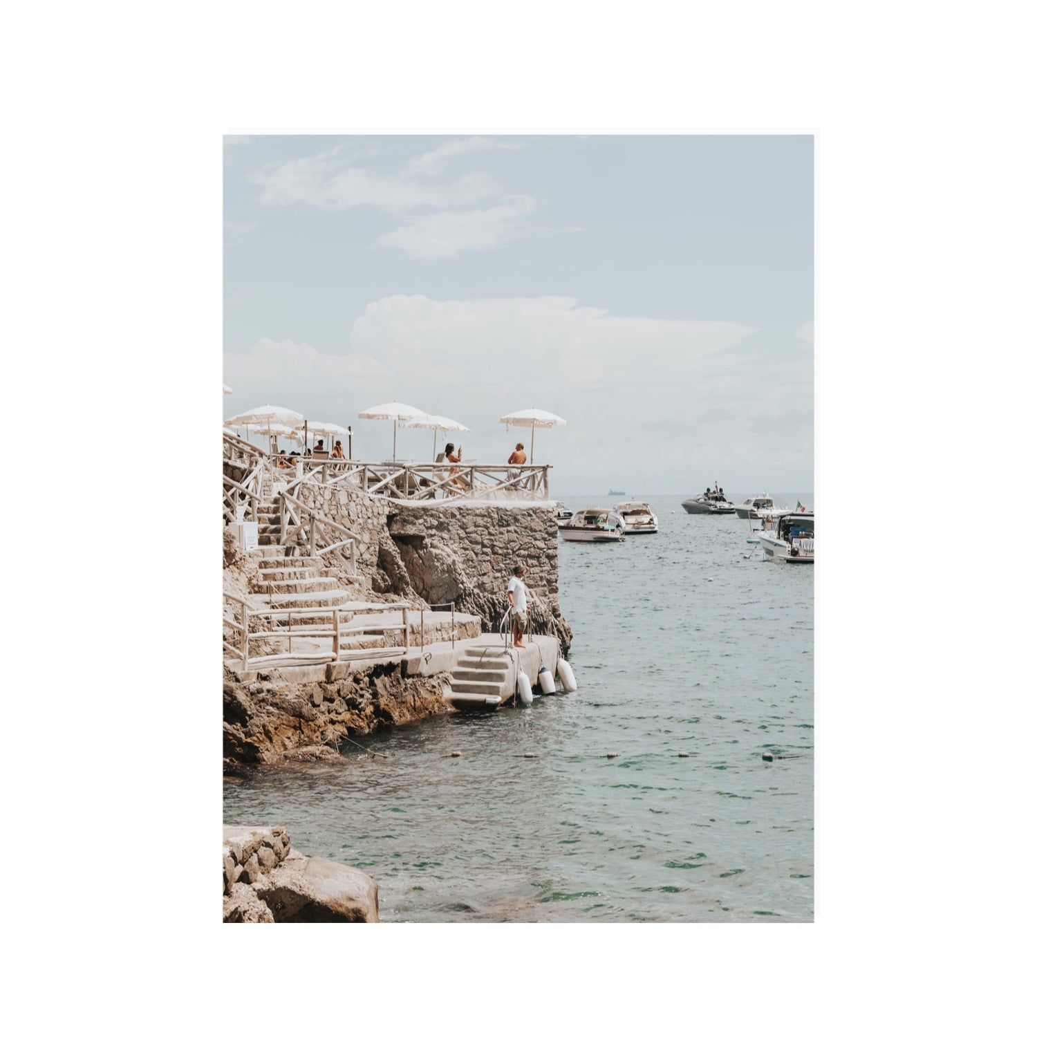 Pier Patrol fine art print, Nerano, Italy, 30 x 40 in, Unframed, Fine Art Canvas