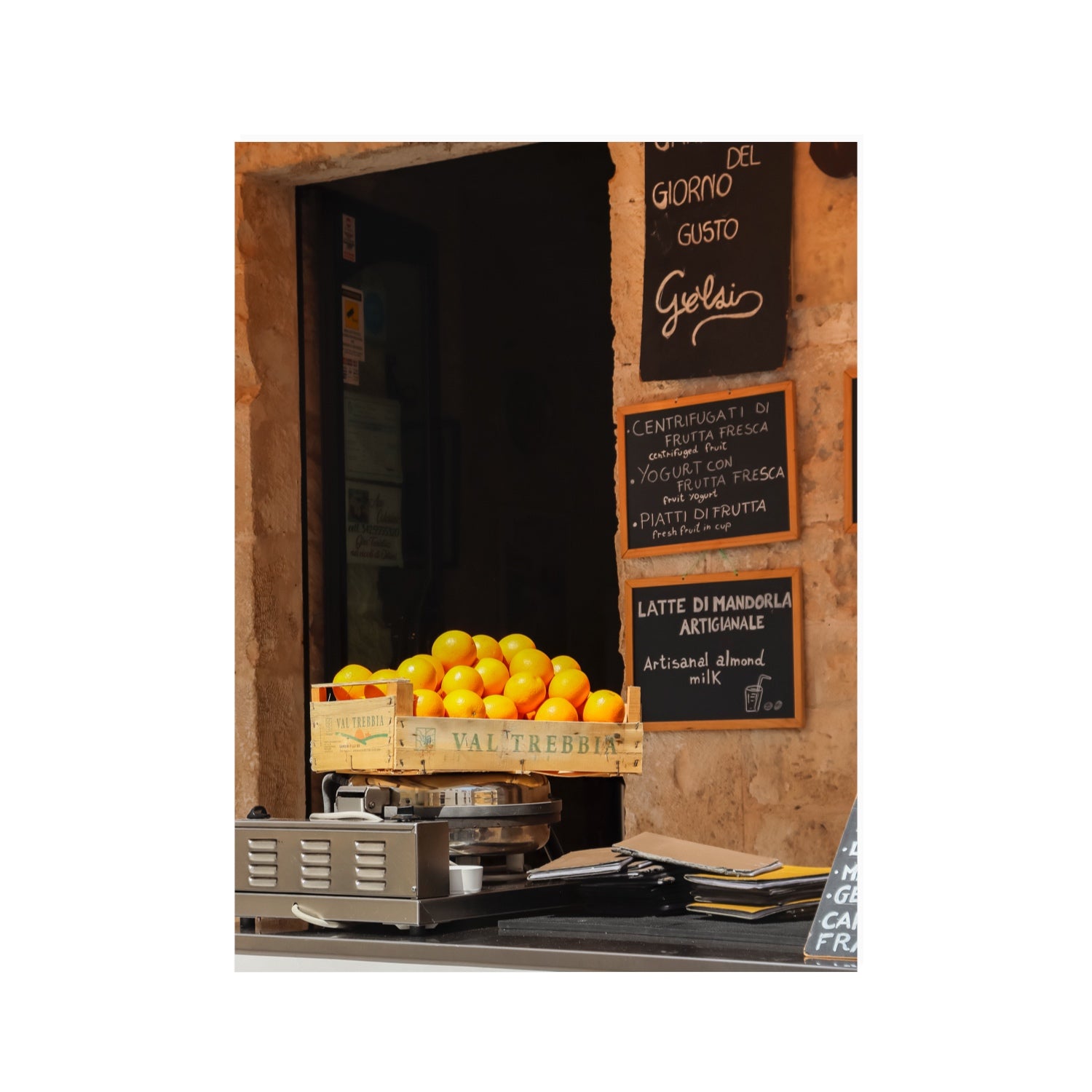 Luminous Citrus Puglia Ostuni Italian wall art 30 x 40 in unframed fine art canvas