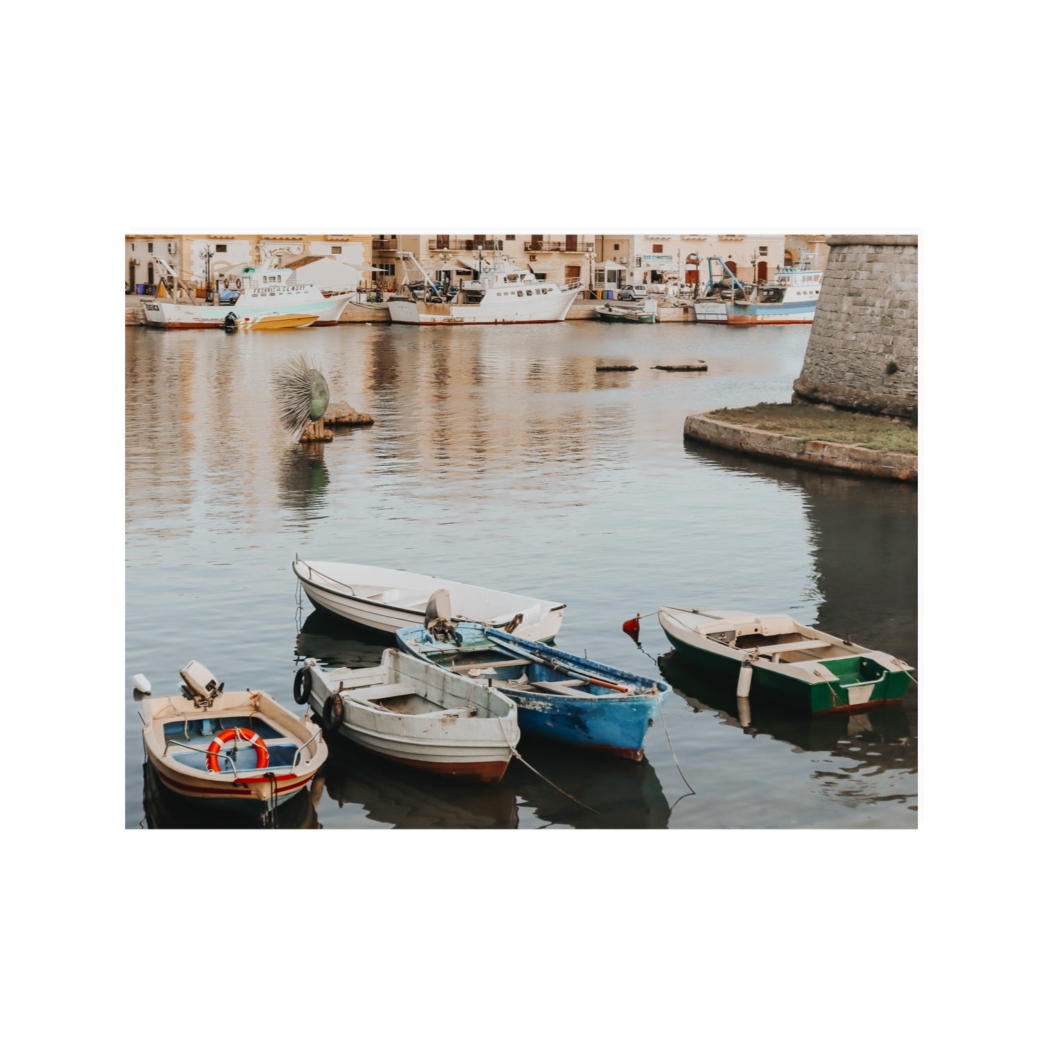 Cinque Barche Puglia Gallipoli Italian art print 30 x 40 in unframed fine art canvas