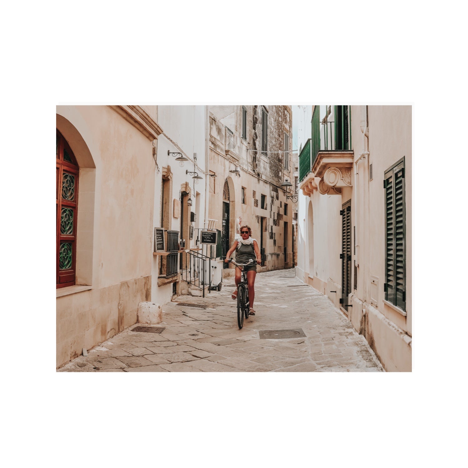 La Donna In Bicicletta Puglia Wall Italian fine art print 30 x 40 in unframed fine art canvas