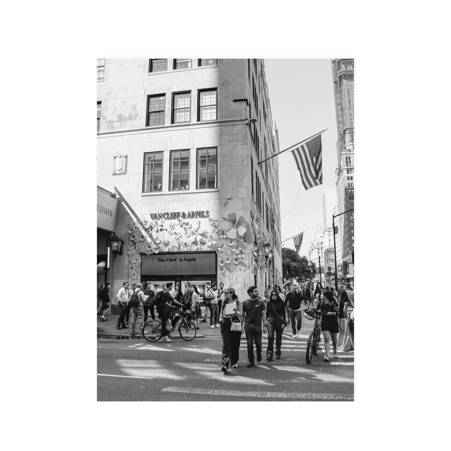 Sidewalk Shuffle New York NYC Black & White wall art 30 x 40 in unframed fine art canvas