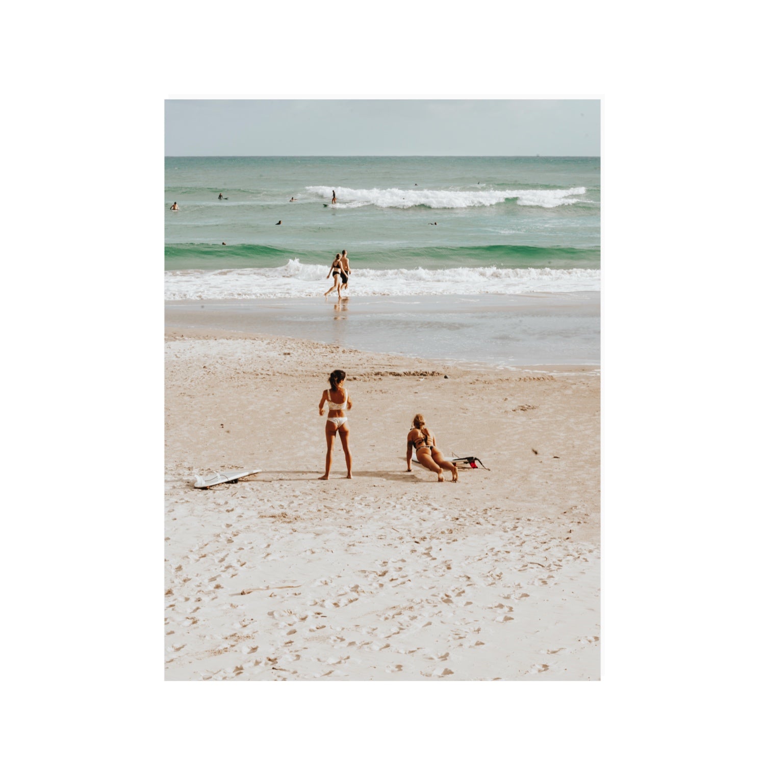 Gidget & Betty Byron Bay beach coastal wall art 30 x 40 in unframed fine art canvas