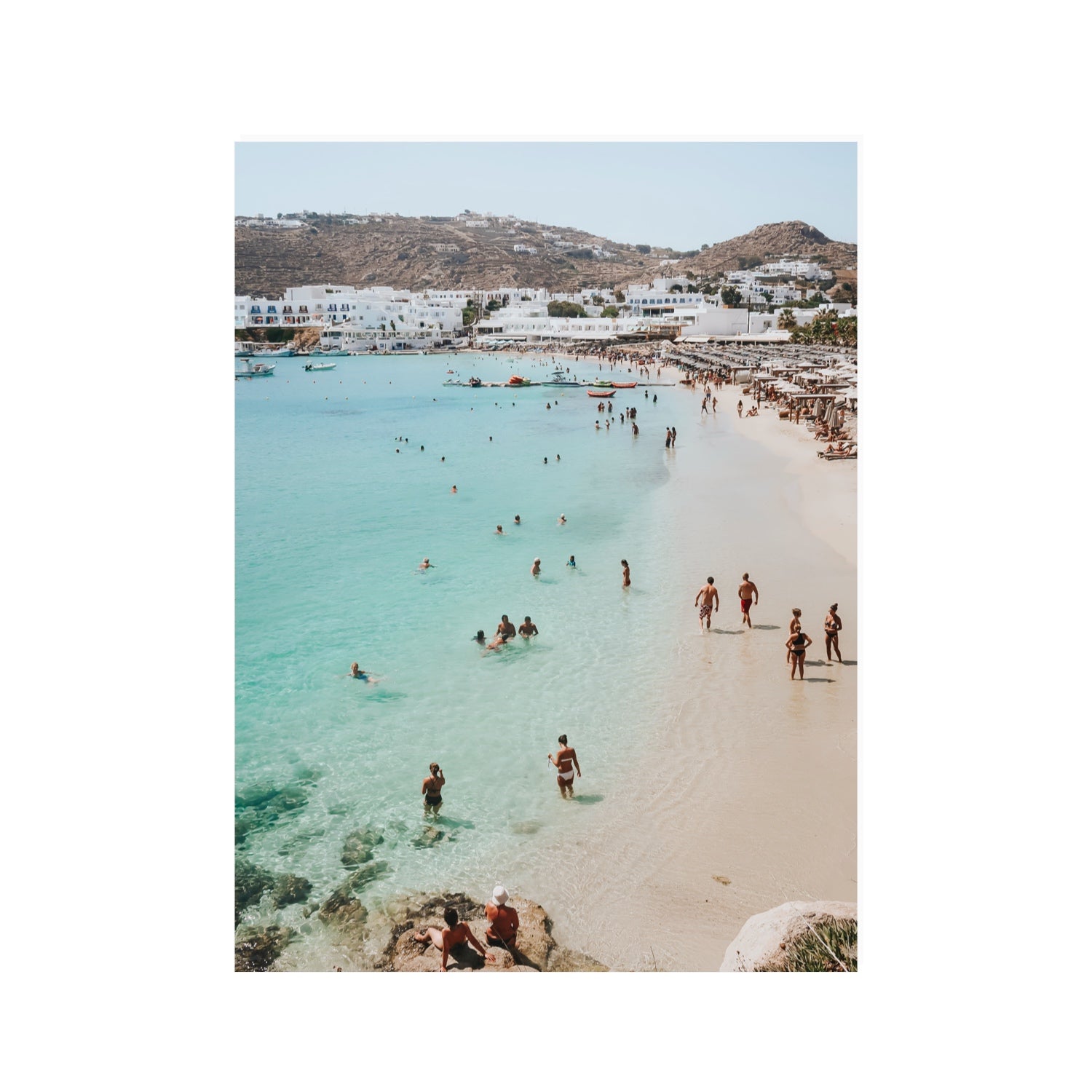 Breathe In The Salty Air Mykonos Greek island wall art 30 x 40 in unframed fine art canvas