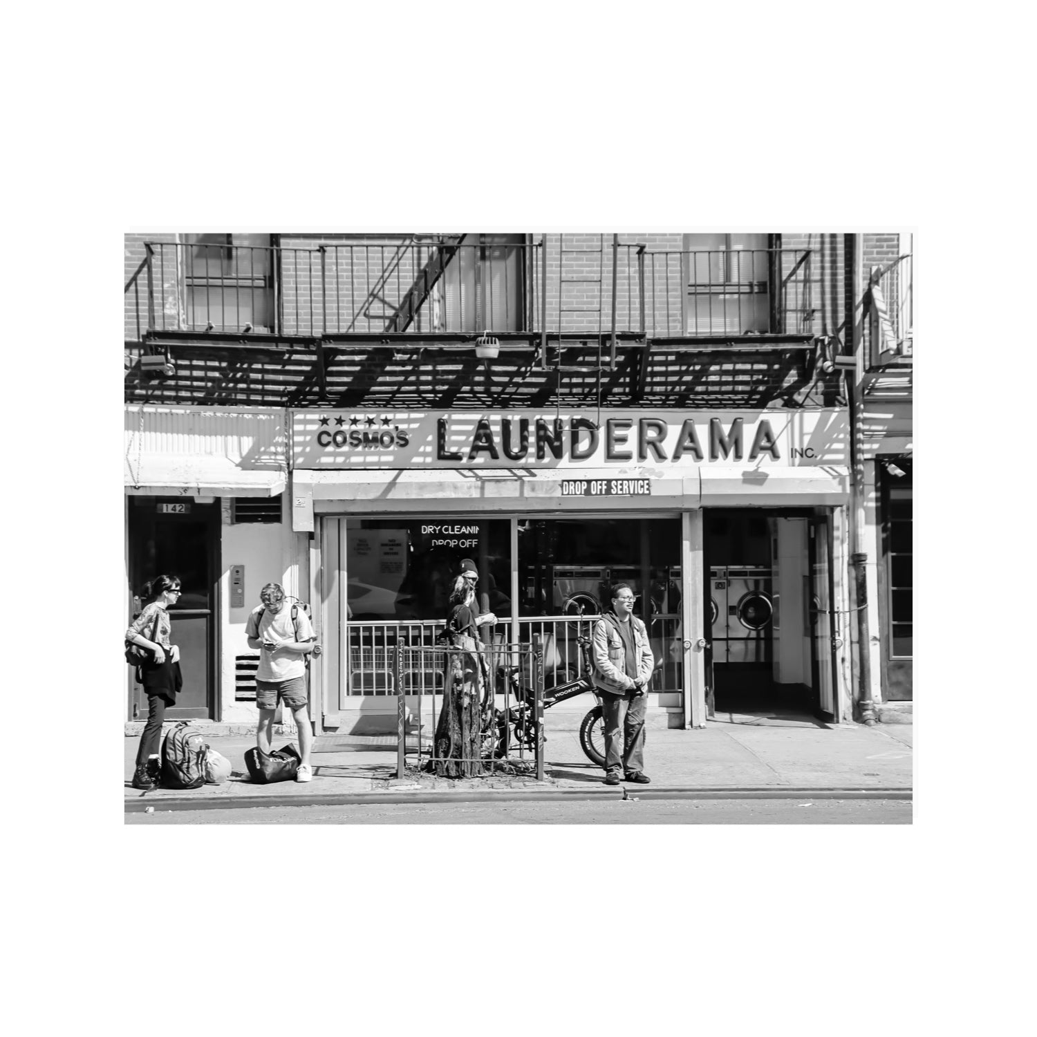 Launderama New York NYC Black & White wall art 30 x 40 in unframed fine art canvas