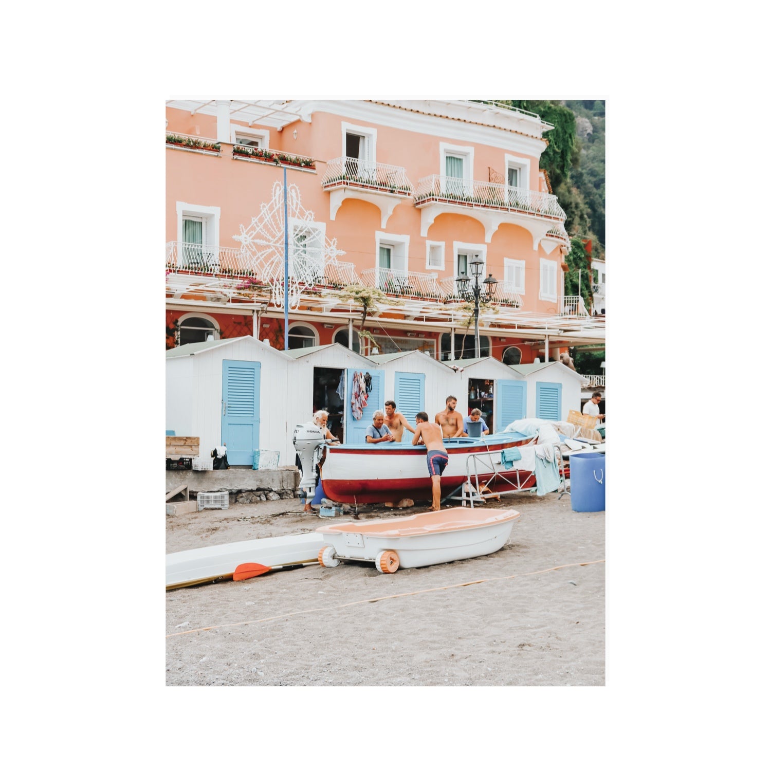 La Riunione della Mattina Positano wall art 30 x 40 in unframed fine art canvas