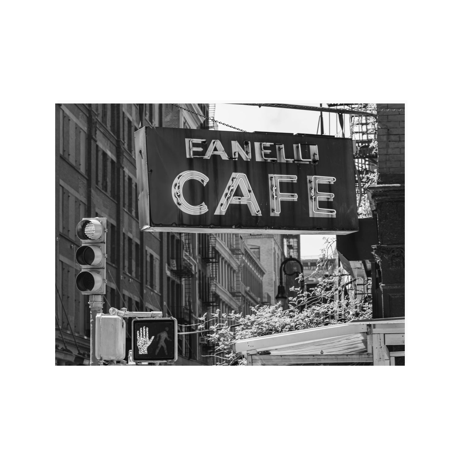 Soho Neon New York NYC Black & White wall art 30 x 40 in unframed fine art canvas