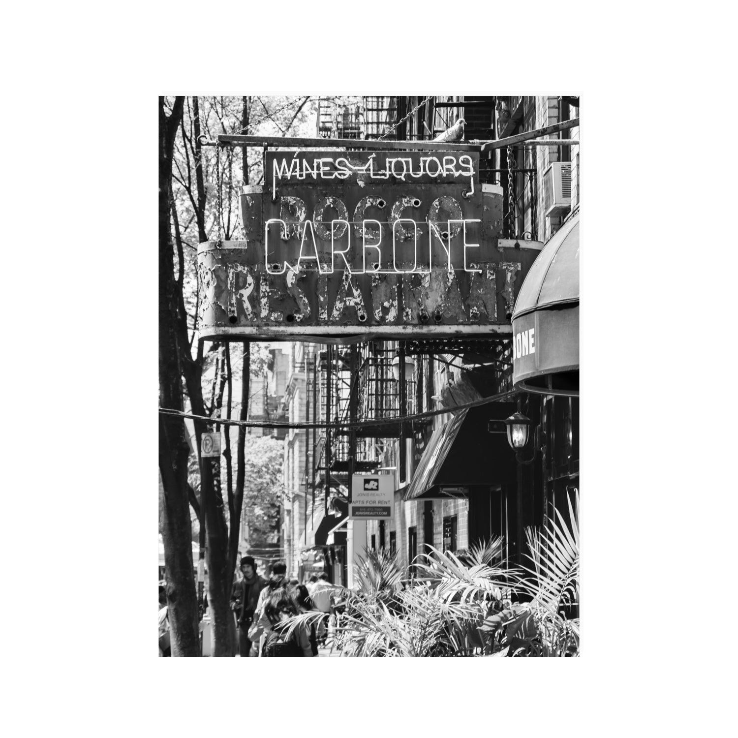 Paparazzi To Pasta New York NYC Black & White wall art 30 x 40 in unframed fine art canvas