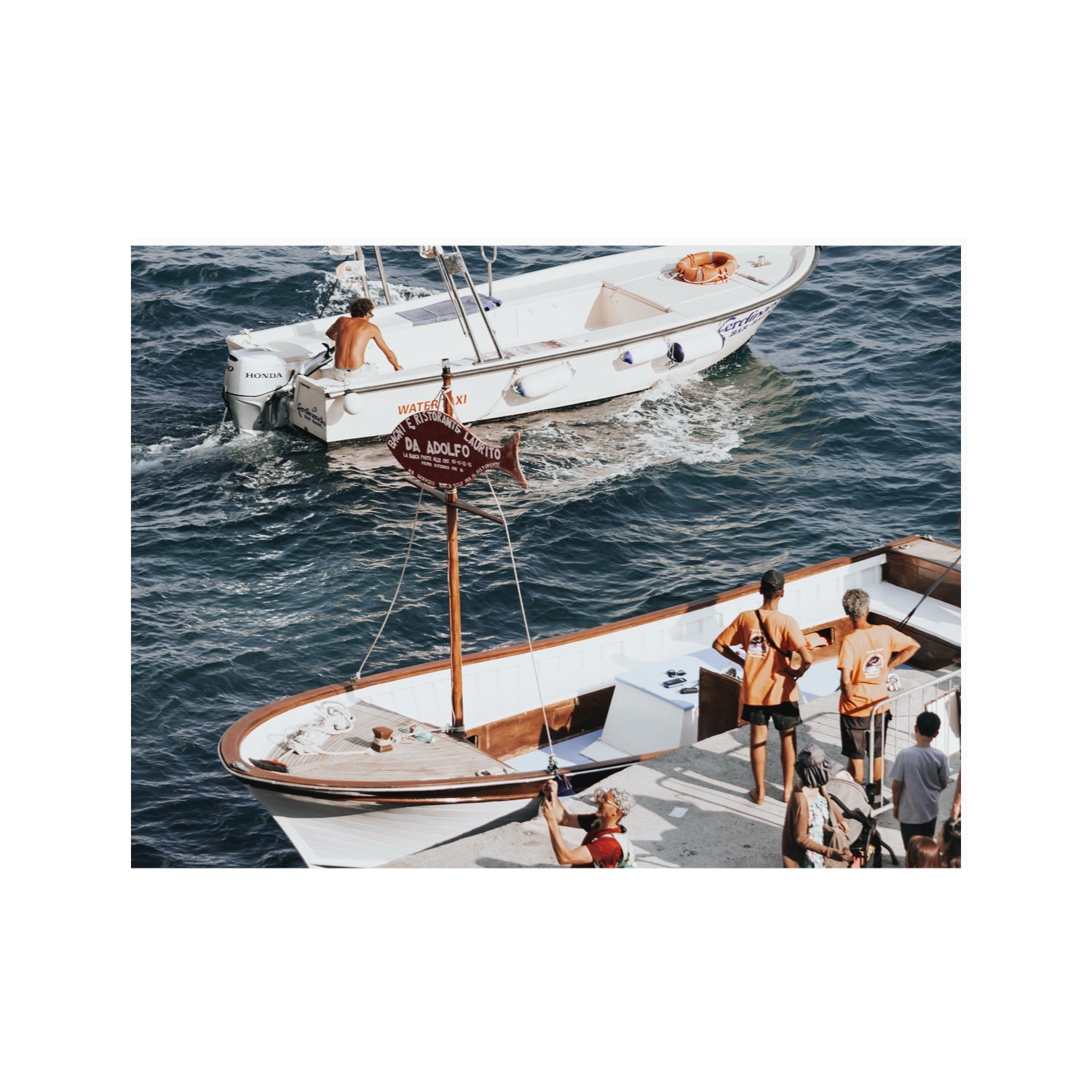 Water Taxi Positano wall art 30 x 40 in unframed fine art canvas