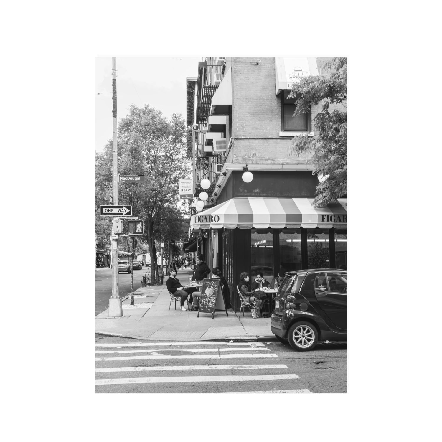 Figaro New York NYC Black & White wall art 30 x 40 in unframed fine art canvas