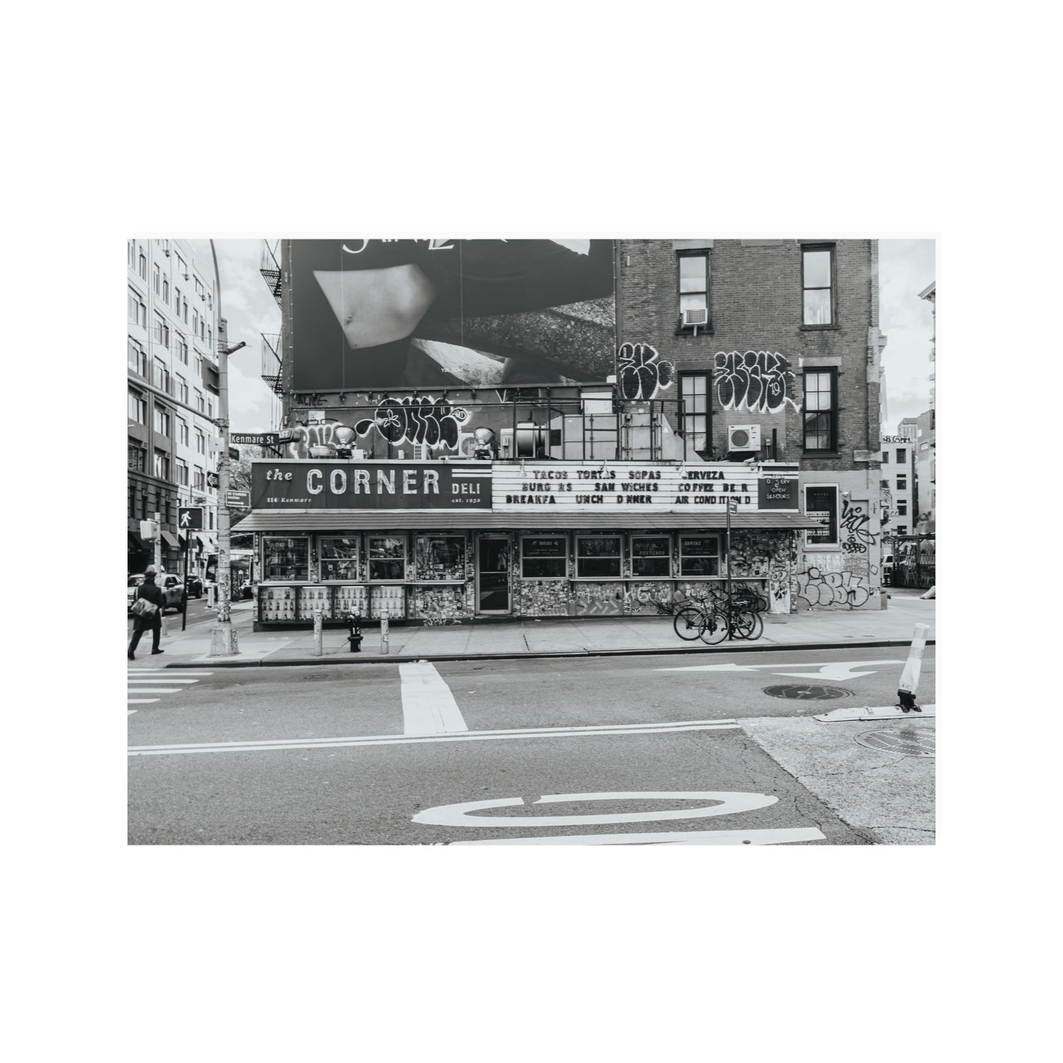 Kenmare Street New York NYC Black & White wall art 30 x 40 in unframed fine art canvas