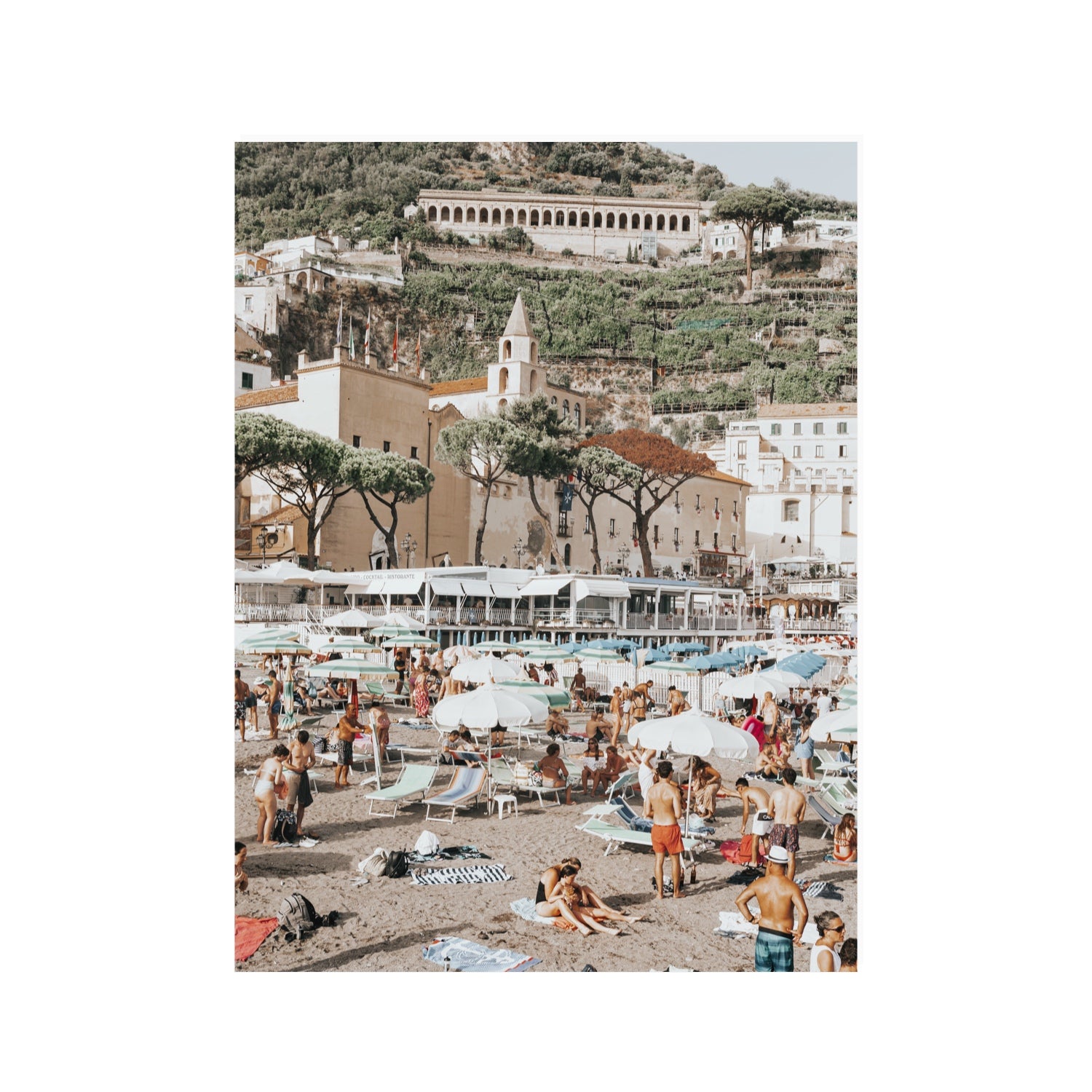 Festa In Spiaggia Amalfi coastal wall art 30 x 40 in unframed fine art canvas