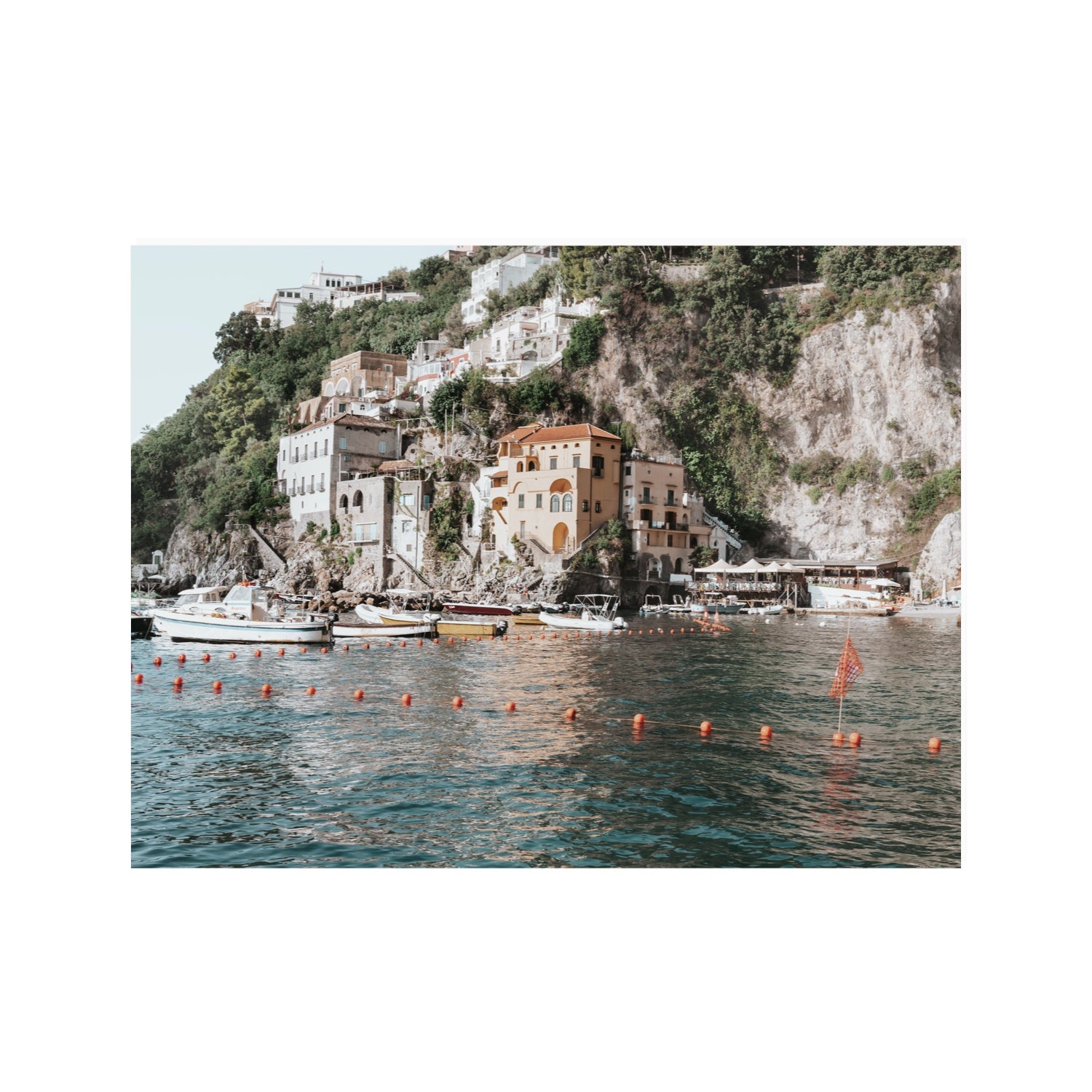 Amalfi Villas fine art print, Amalfi, Italy, coastal scenes artwork, 30 x 40 in, Unframed, Fine Art Canvas