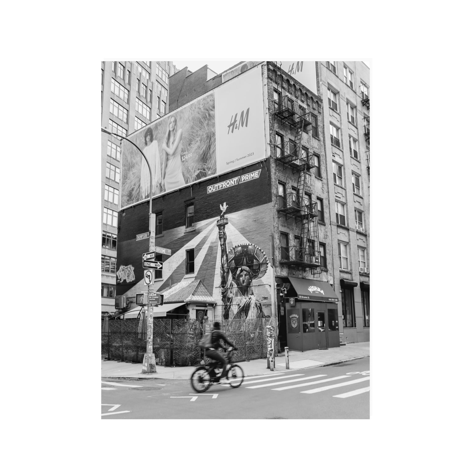 Shadows Of Liberty New York NYC Black & White wall art 30 x 40 in unframed fine art canvas