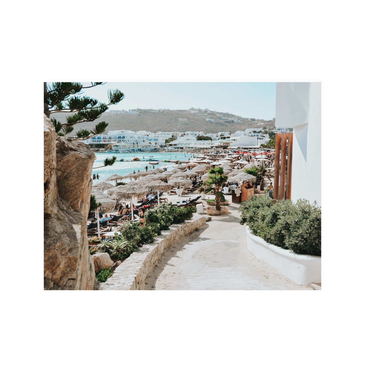 Kalimera Mykonos Greek island wall art 30 x 40 in unframed fine art canvas