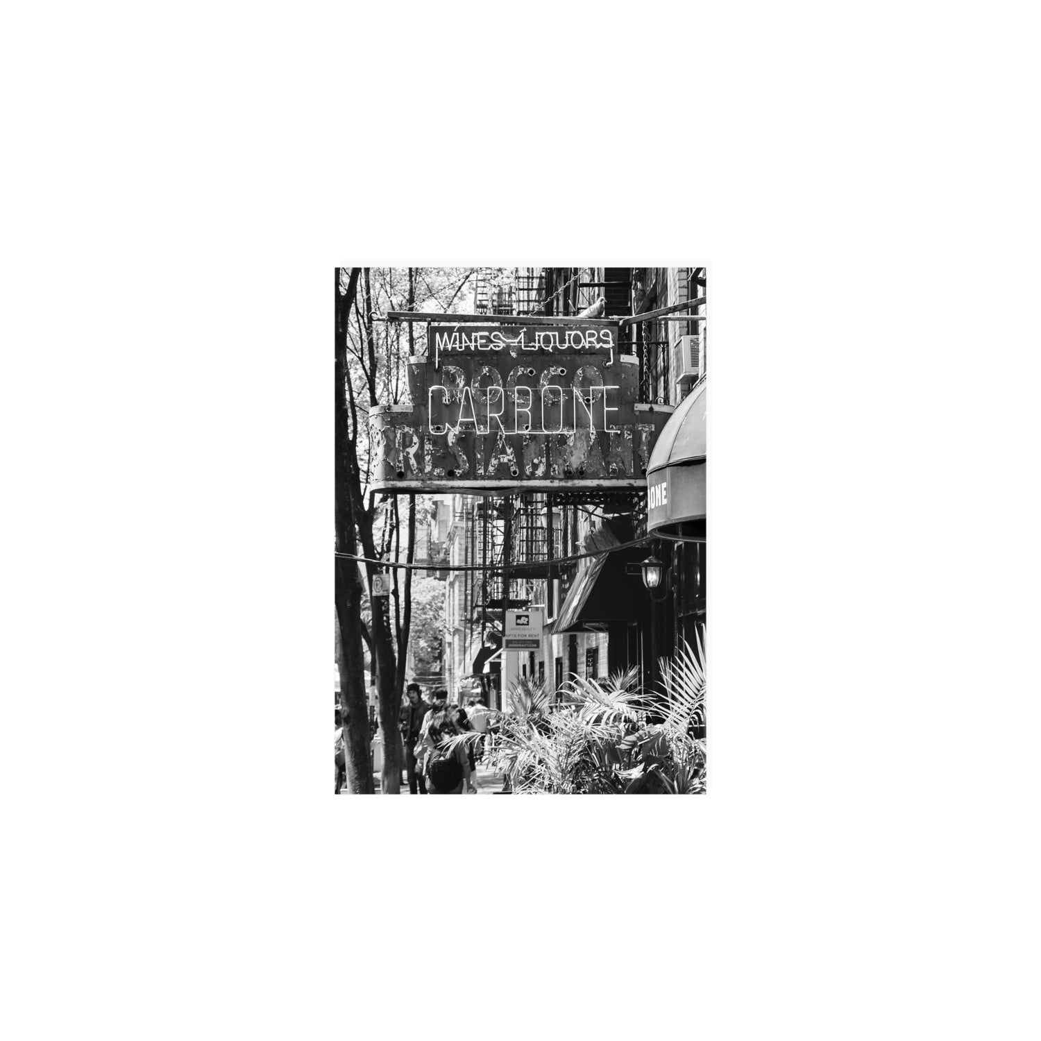 Paparazzi To Pasta New York NYC Black & White wall art A5, 21 x 14.8 cm unframed fine art print