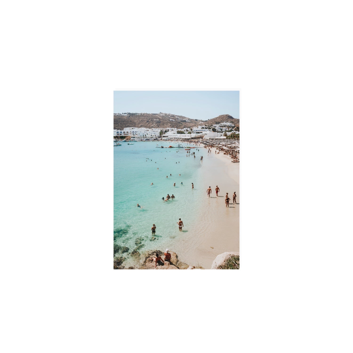 Breathe In The Salty Air Mykonos Greek island wall art A5, 21 x 14.8 cm unframed fine art print