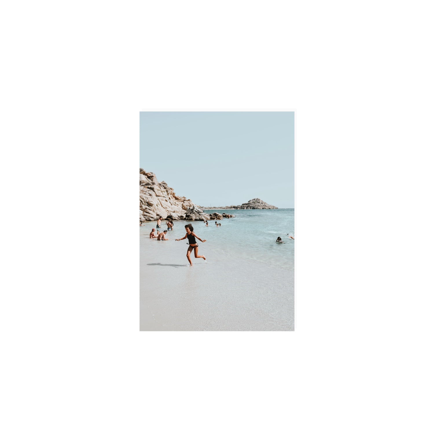 Skipping Angel Mykonos Greek island decor wall art A5, 21 x 14.8 cm unframed fine art print