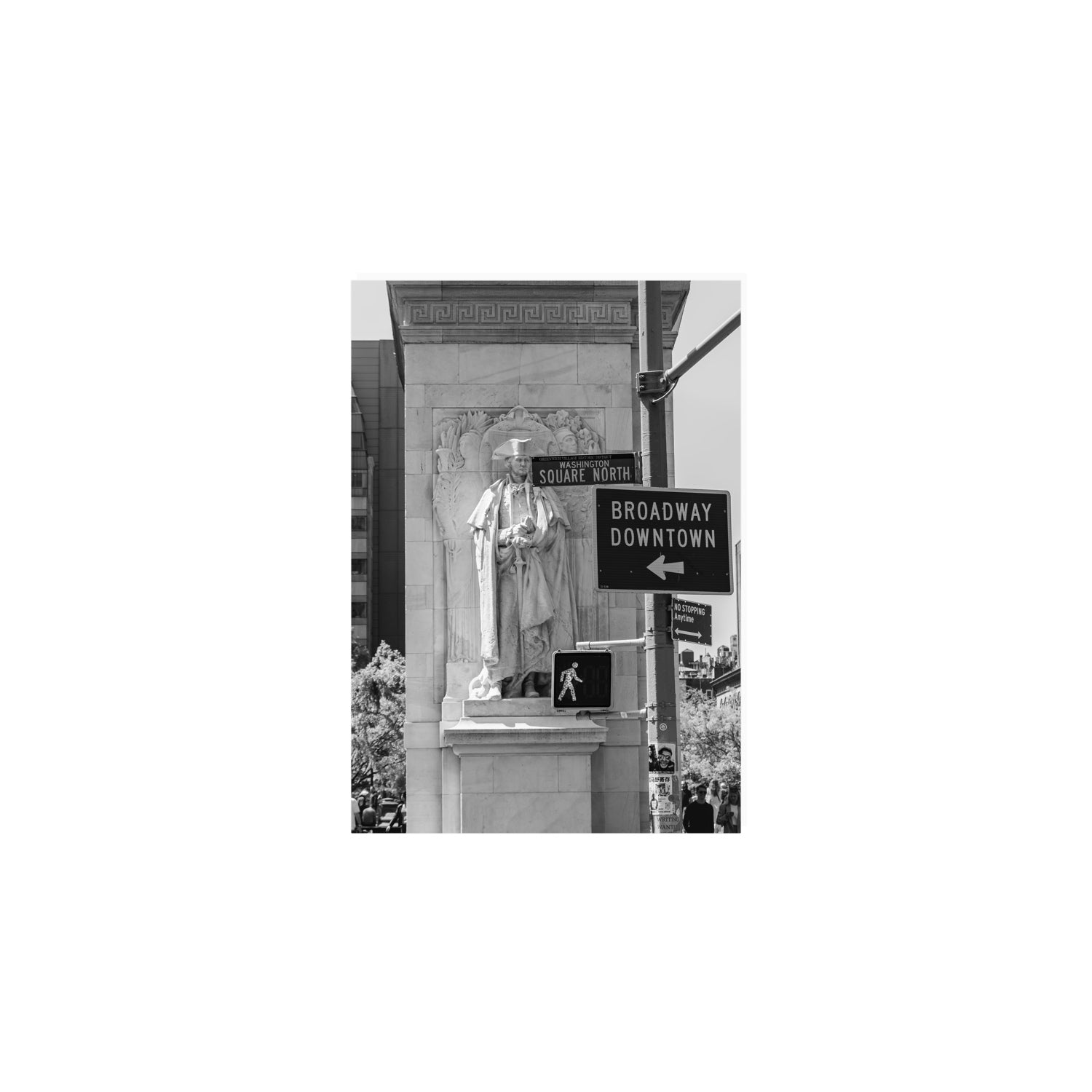 Silent Sentinels New York NYC Black & White wall art A5, 21 x 14.8 cm unframed fine art print