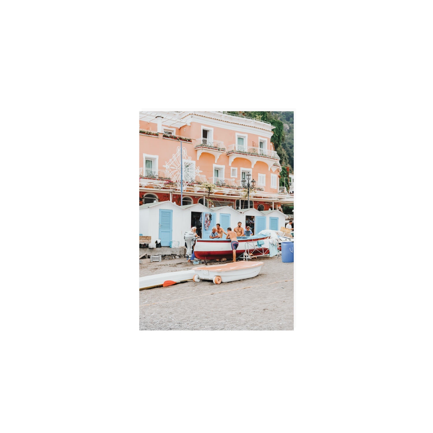 La Riunione della Mattina fine art print, Positano, Italy, A5 · 21 x 14.8 cm, Unframed, Fine Art Print