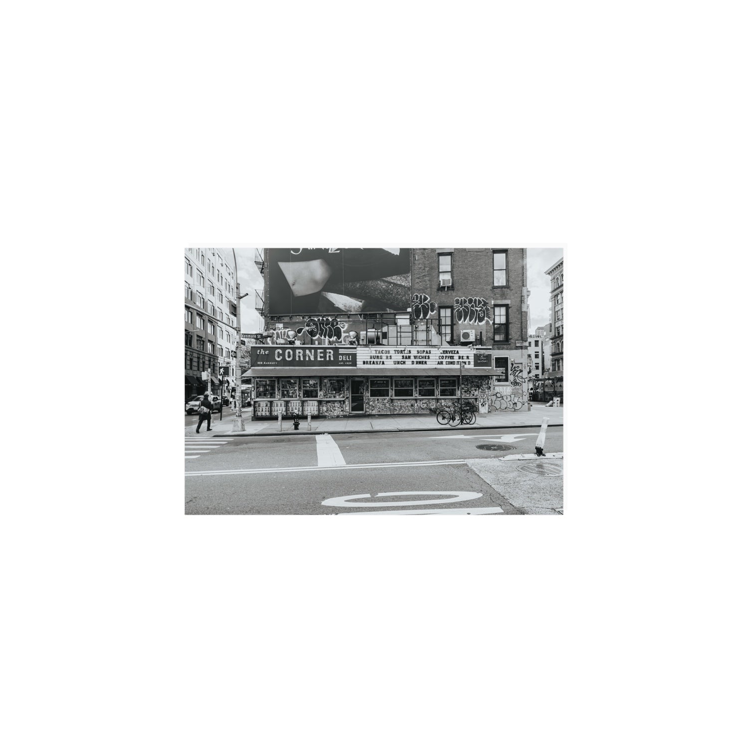 Kenmare Street New York NYC Black & White wall art A5, 21 x 14.8 cm unframed fine art print