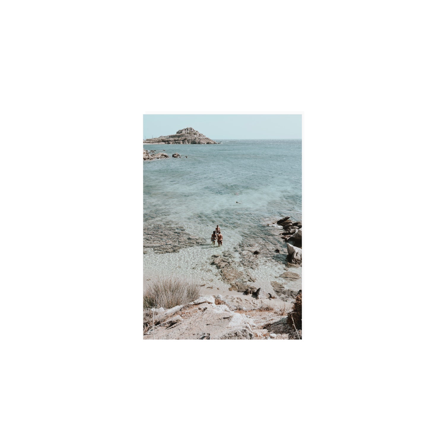 Island Life Mykonos coastal Greek island wall art A5, 21 x 14.8 cm unframed fine art print
