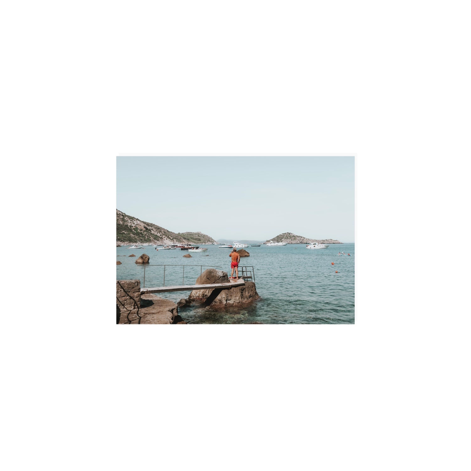 Out Of Office Tuscany coastal Italian wall art A5, 21 x 14.8 cm unframed fine art print