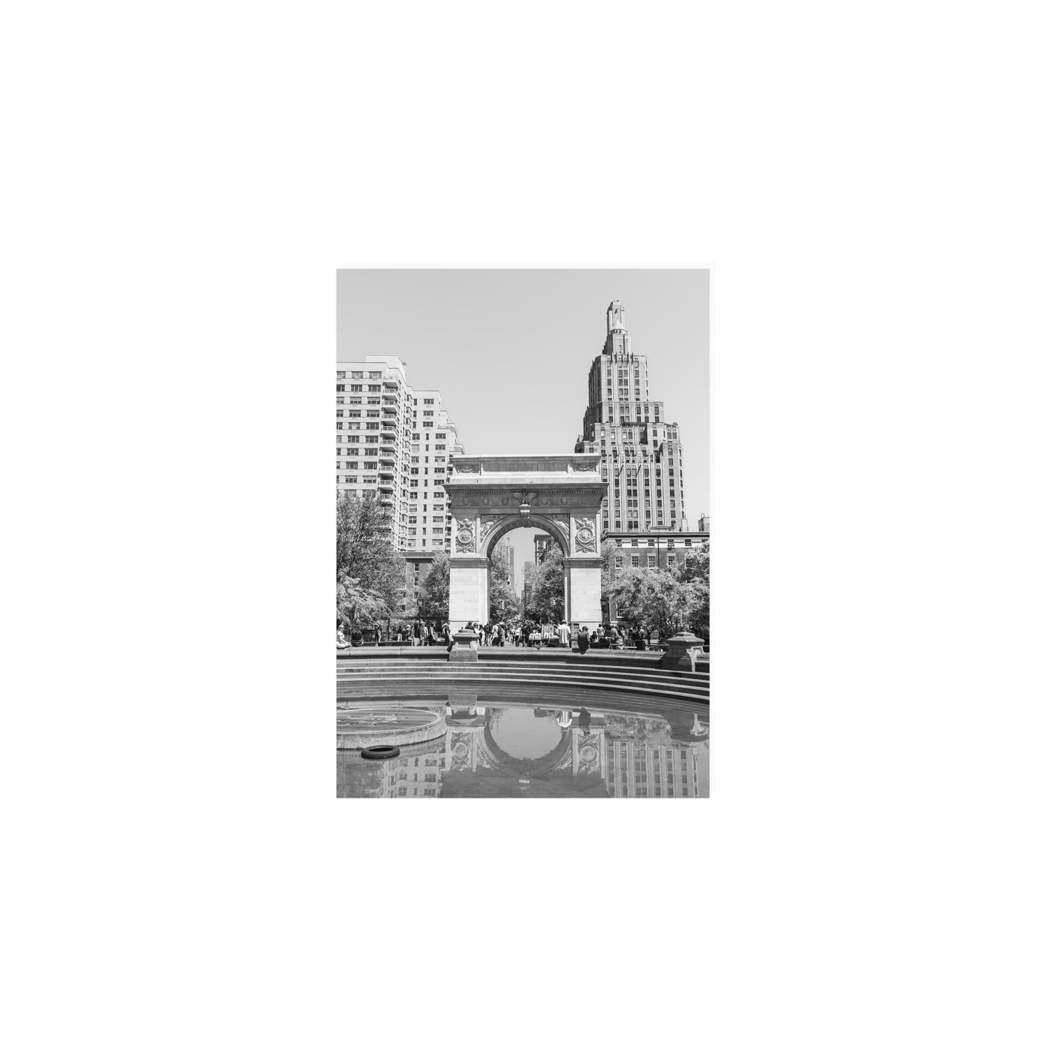 Washington Skyline New York NYC Black & White wall art A5, 21 x 14.8 cm unframed fine art print