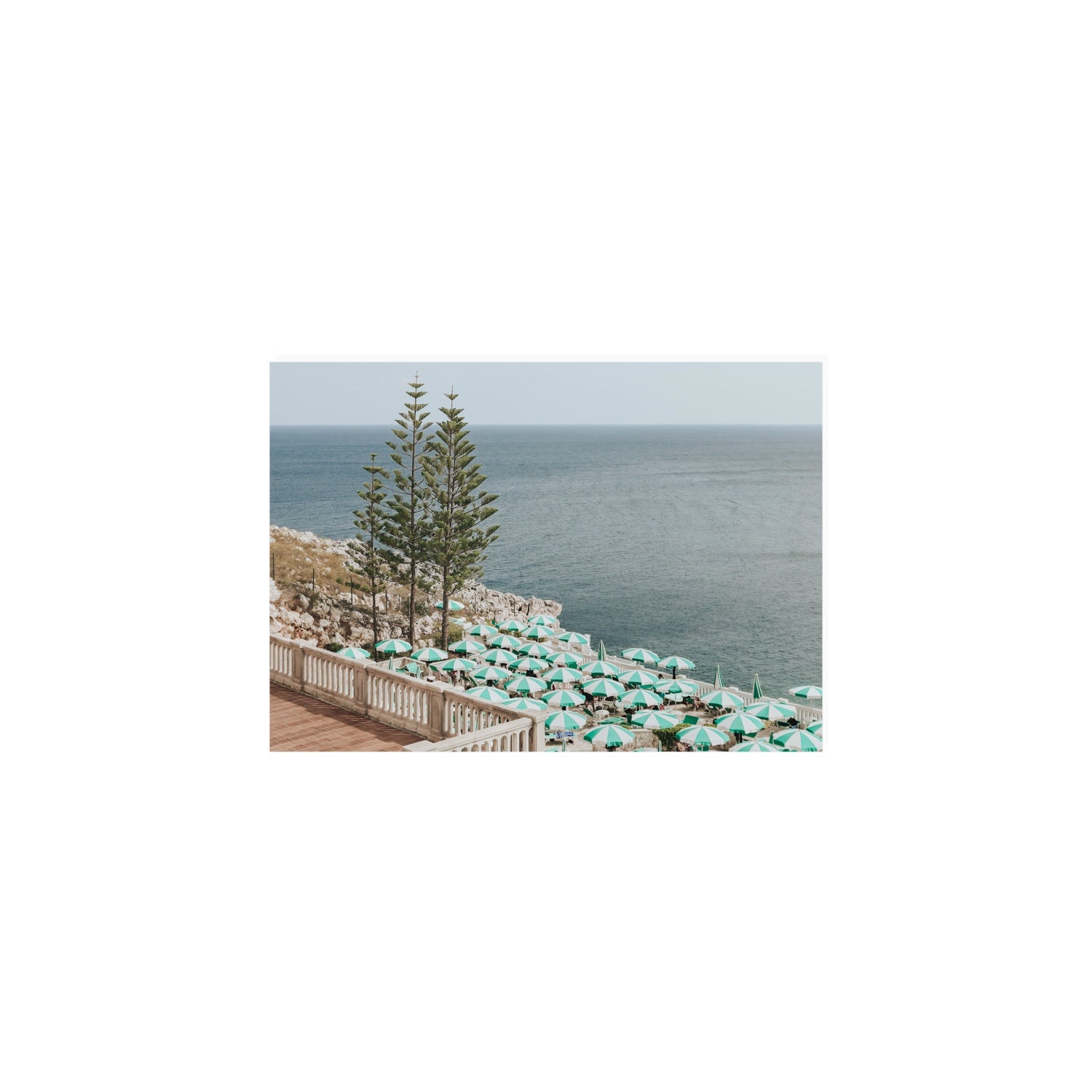 Azure Horizon Puglia beach coastal wall art A5, 21 x 14.8 cm unframed fine art print