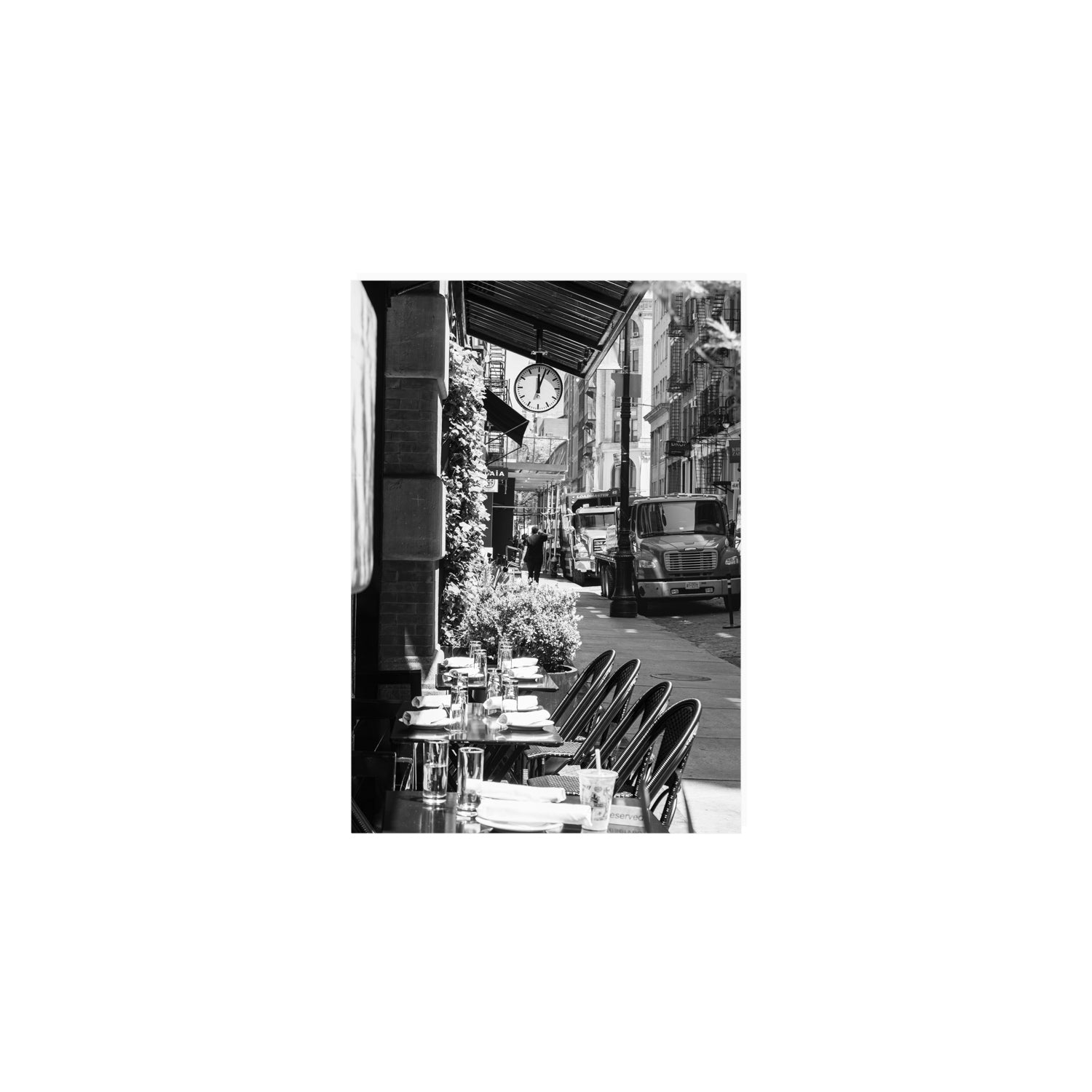 Mercer Street New York NYC Black & White wall art A5, 21 x 14.8 cm unframed fine art print