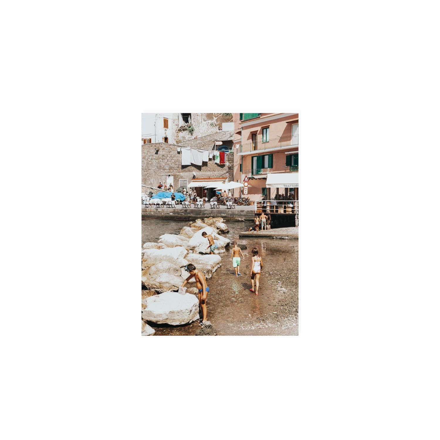 The Beachcombers Sorrento beach coastal wall art A5, 21 x 14.8 cm unframed fine art print