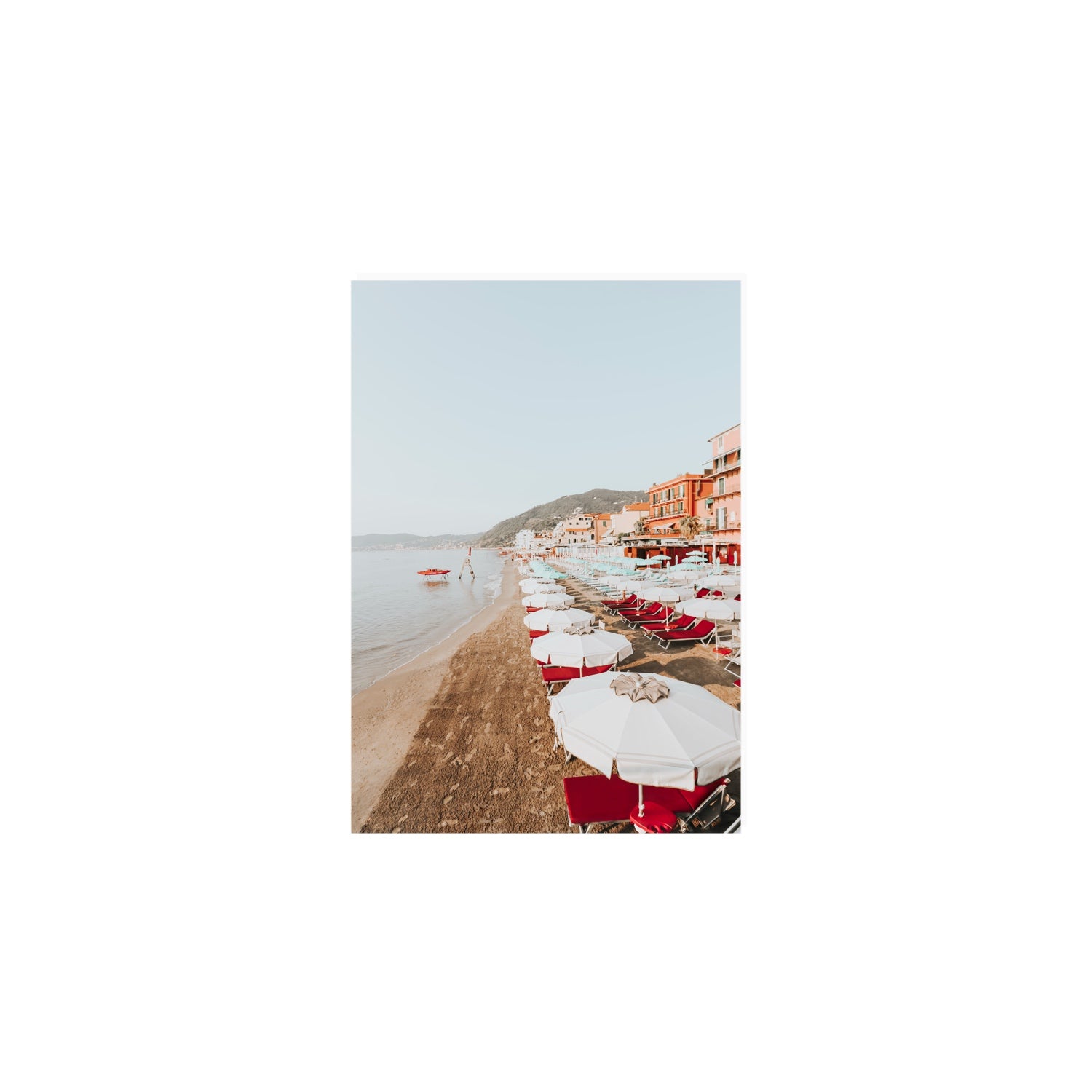 Italian Riviera fine art print, Alassio, Italy, coastal scenes artwork, A5 · 21 x 14.8 cm, Unframed, Fine Art Print