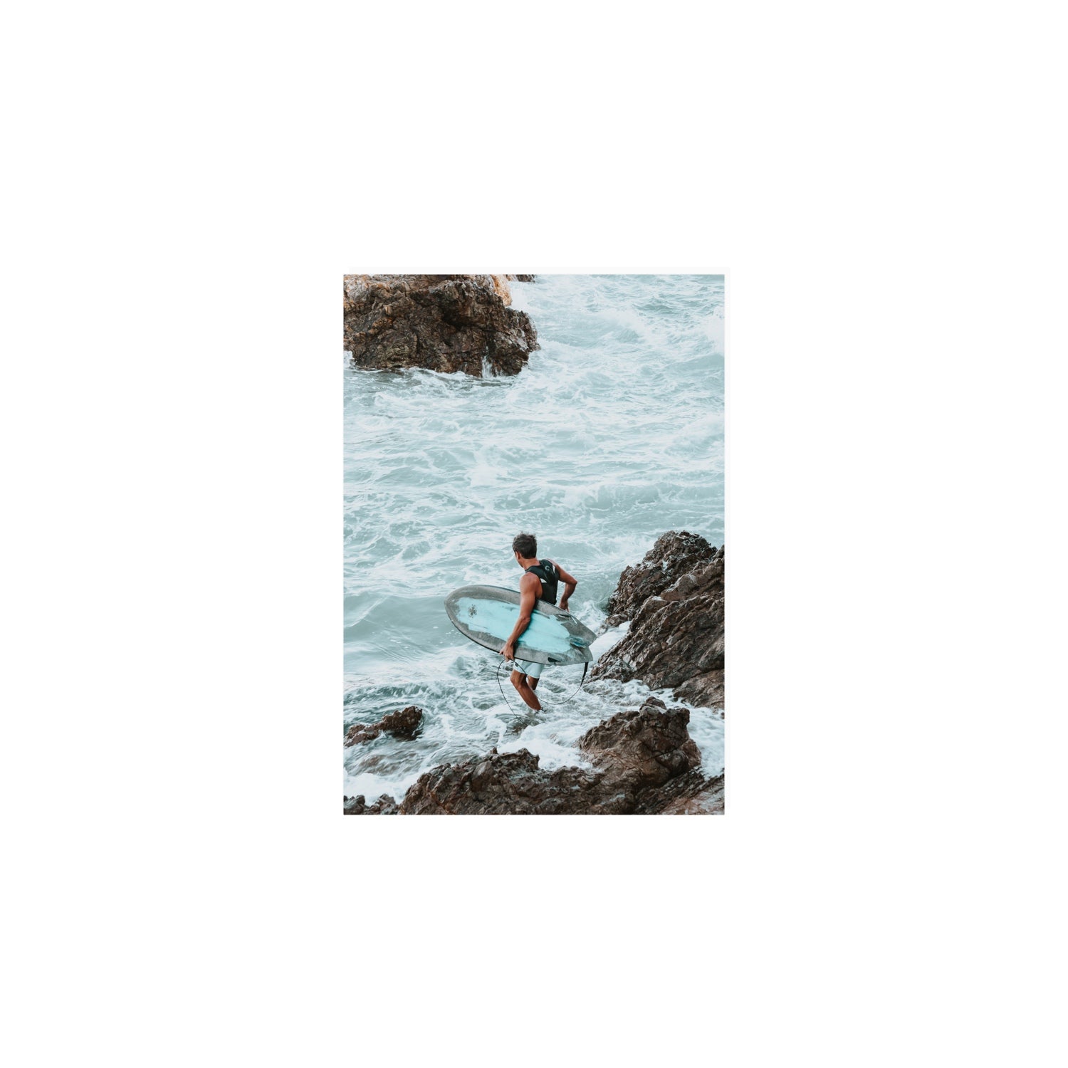 Into The Soup Byron Bay Surf coastal wall art A5, 21 x 14.8 cm unframed fine art print