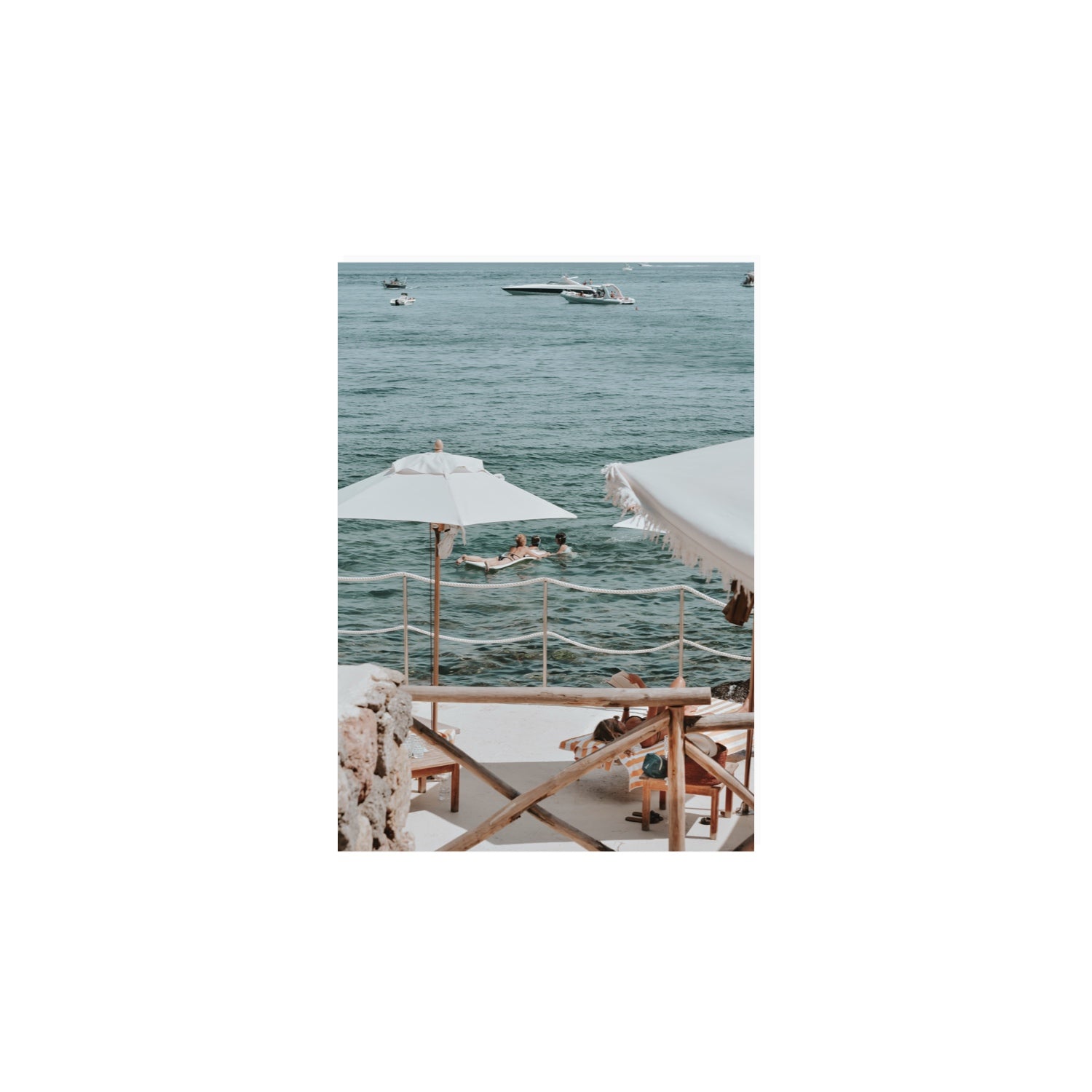 Hideaway Tuscany coastal Mediterranean wall art A4, 29.7 x 21 cm unframed fine art print