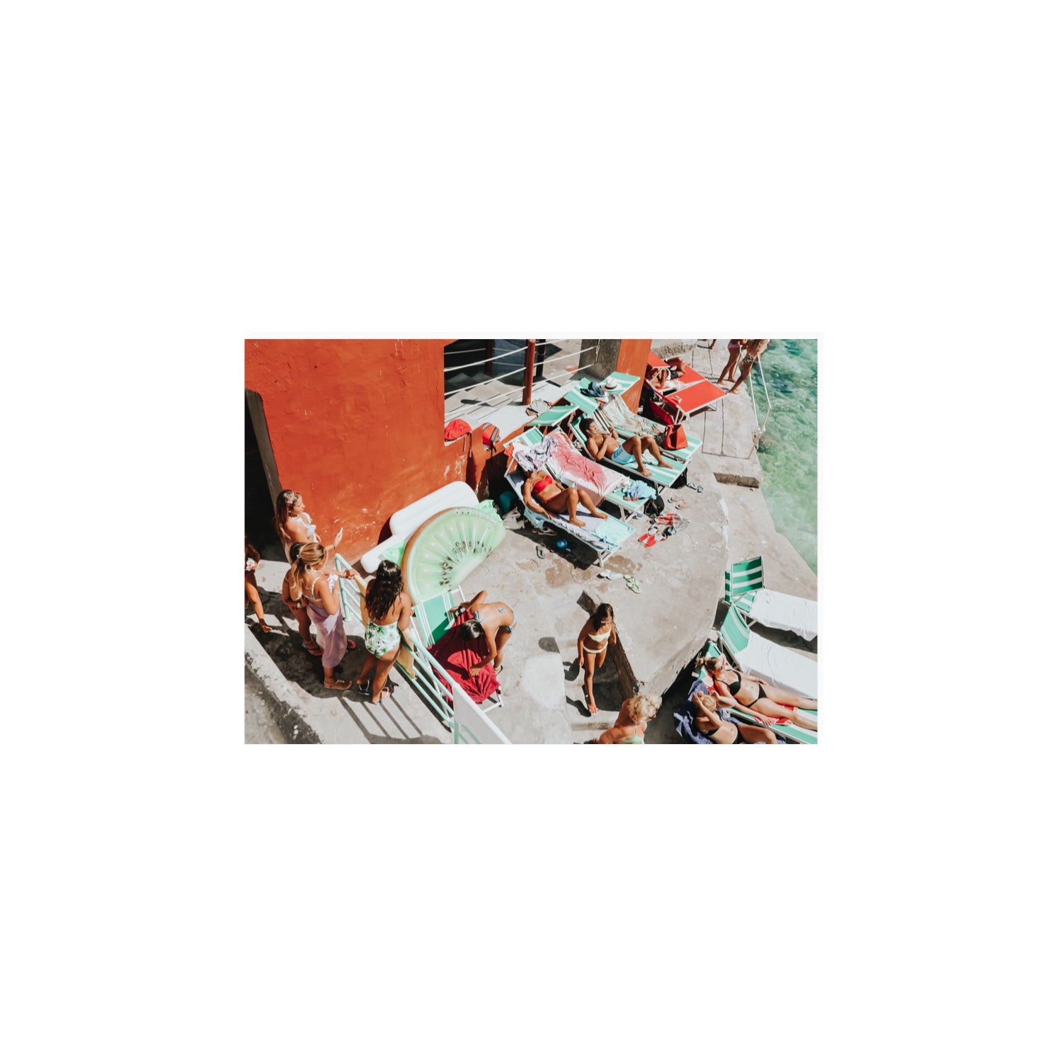 Italianita Capri beach Mediterranean wall art A4, 29.7 x 21 cm unframed fine art print