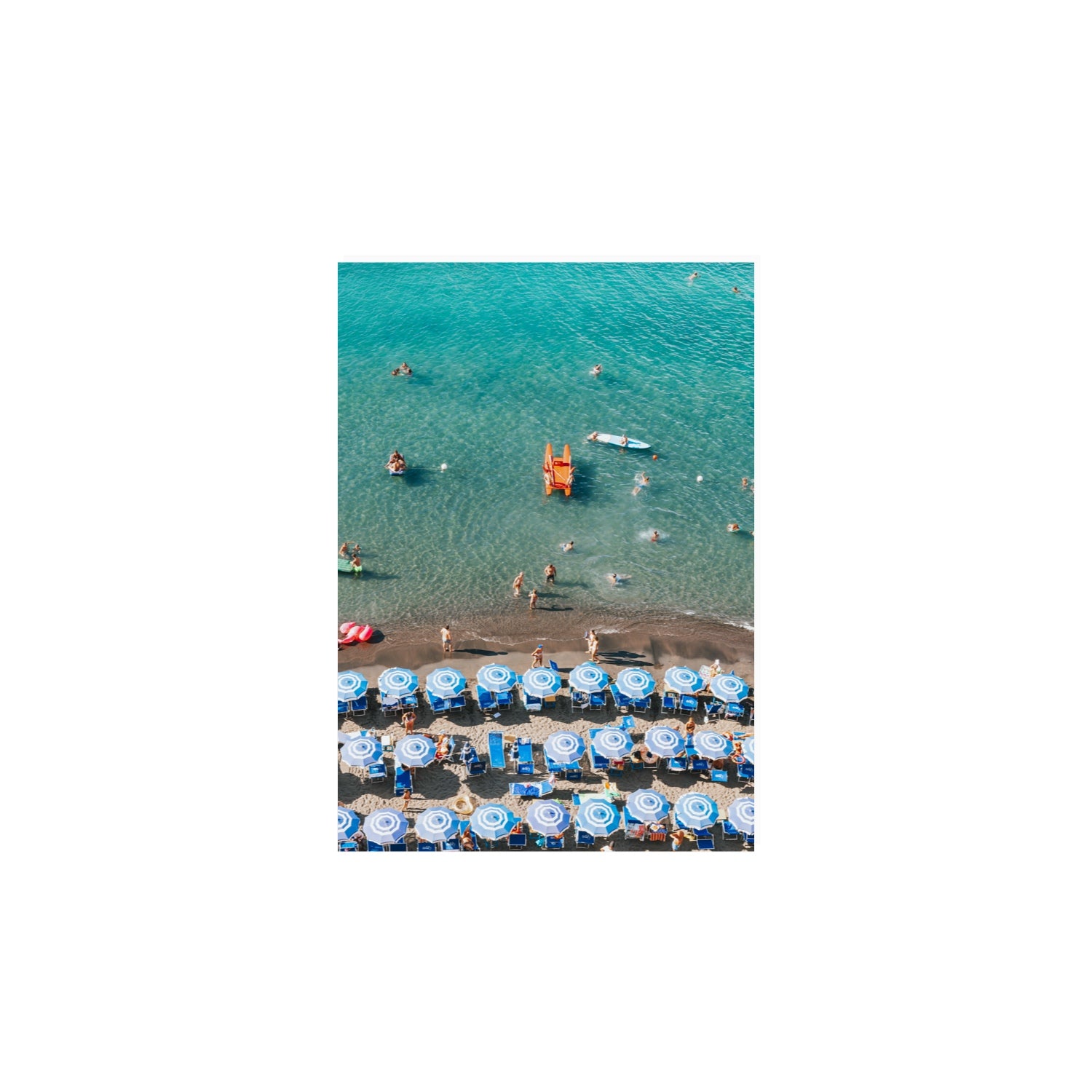 Aquamarine Oasis Sorrento Italian coastal wall art A4, 29.7 x 21 cm unframed fine art print