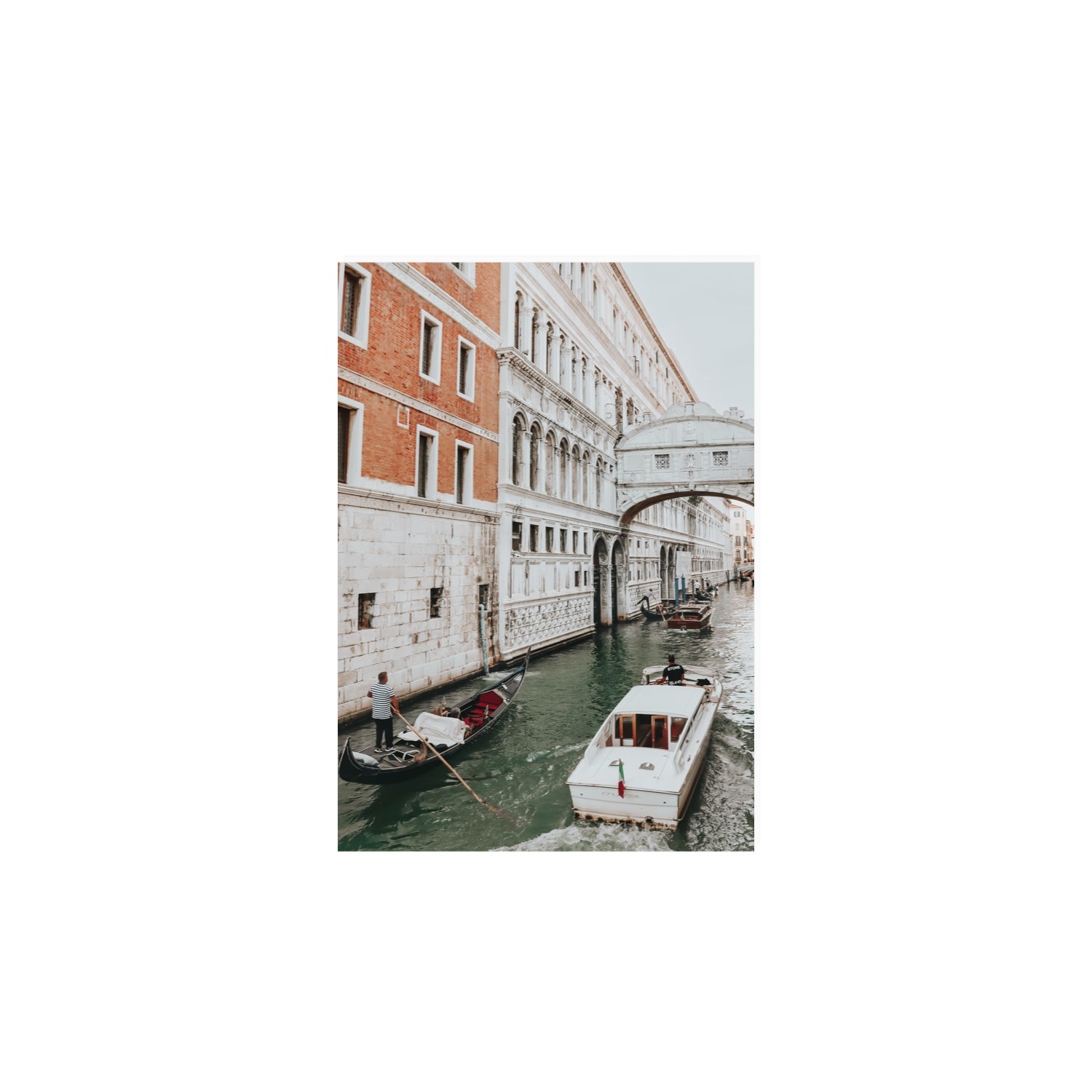 Under the Bridge Venice Gondola Italian wall art A4, 29.7 x 21 cm unframed fine art print