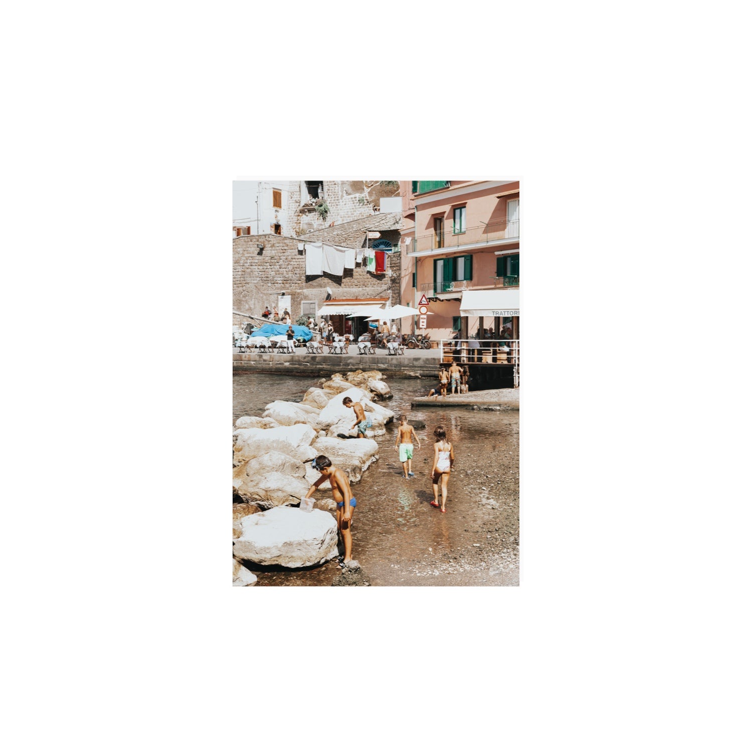 The Beachcombers Sorrento beach coastal wall art A4, 29.7 x 21 cm unframed fine art print