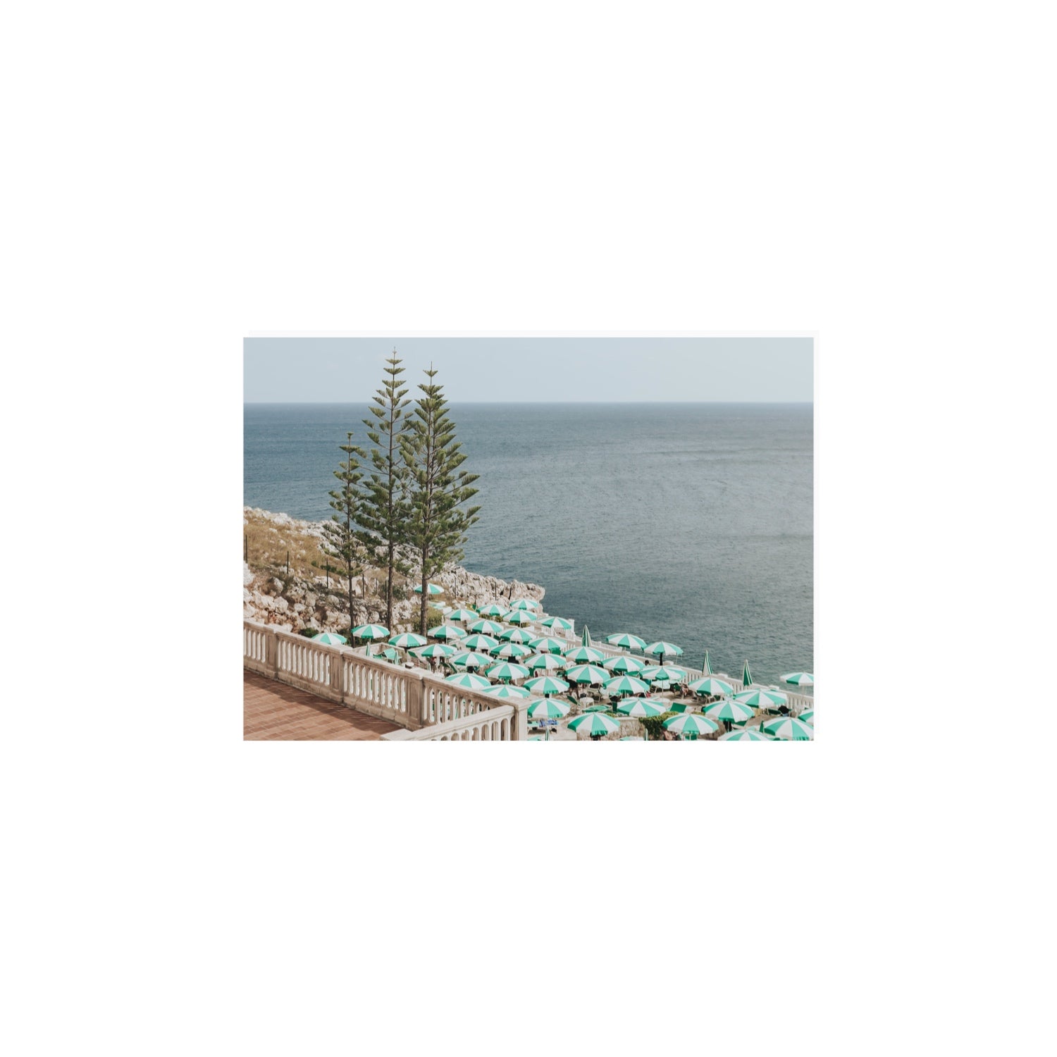 Azure Horizon Puglia beach coastal wall art A4, 29.7 x 21 cm unframed fine art print
