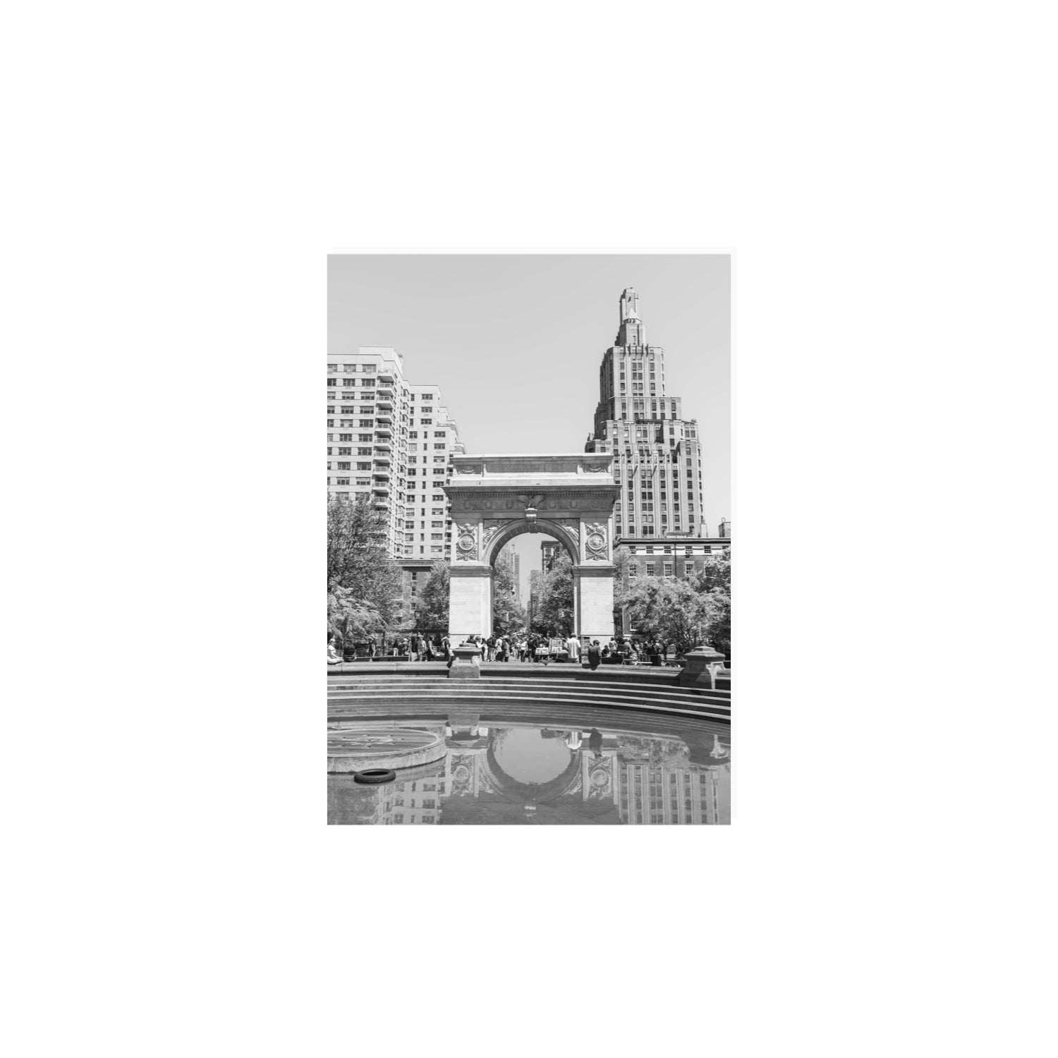 Washington Skyline New York NYC Black & White wall art A4, 29.7 x 21 cm unframed fine art print