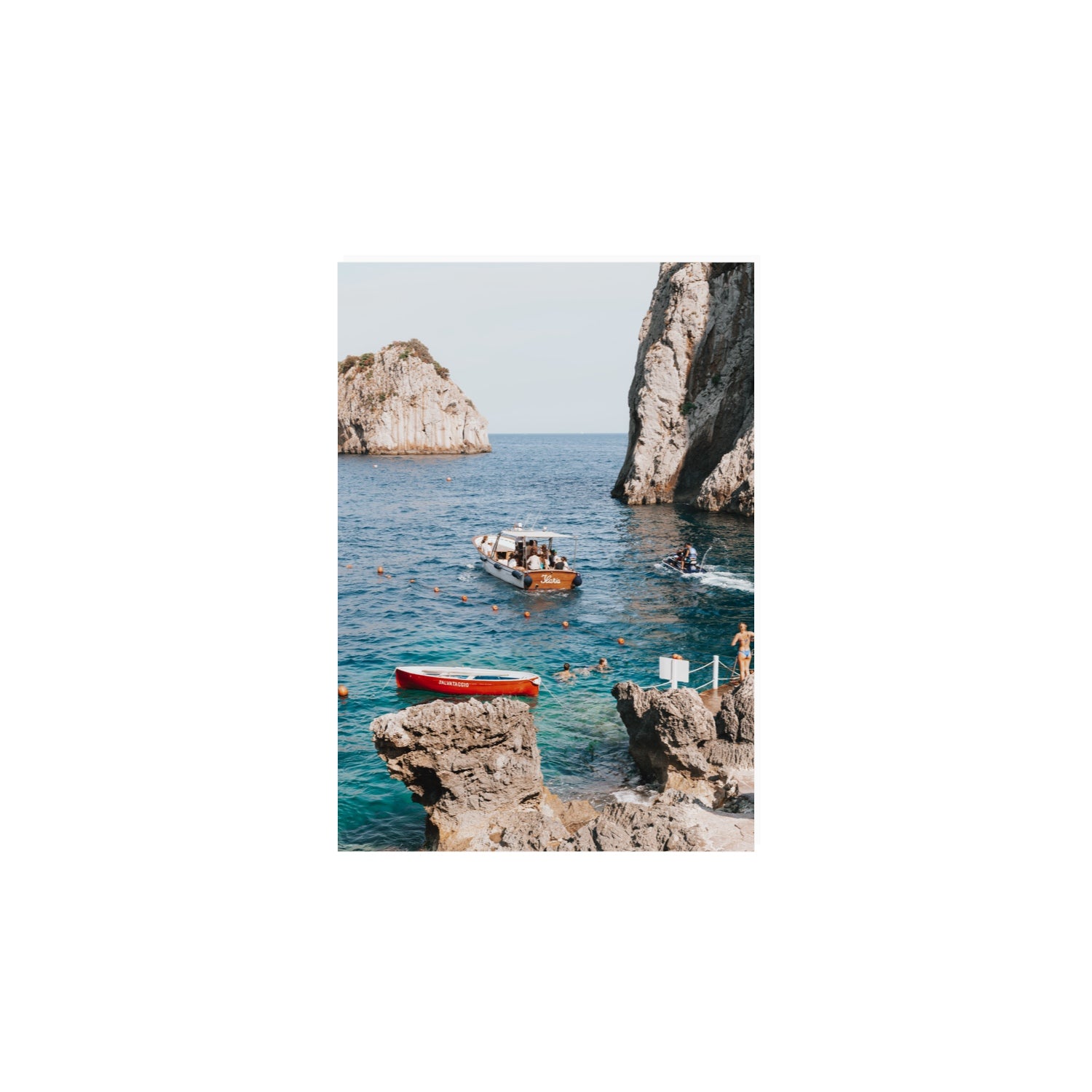 Set Sail Capri Sailboat coastal wall art A4, 29.7 x 21 cm unframed fine art print