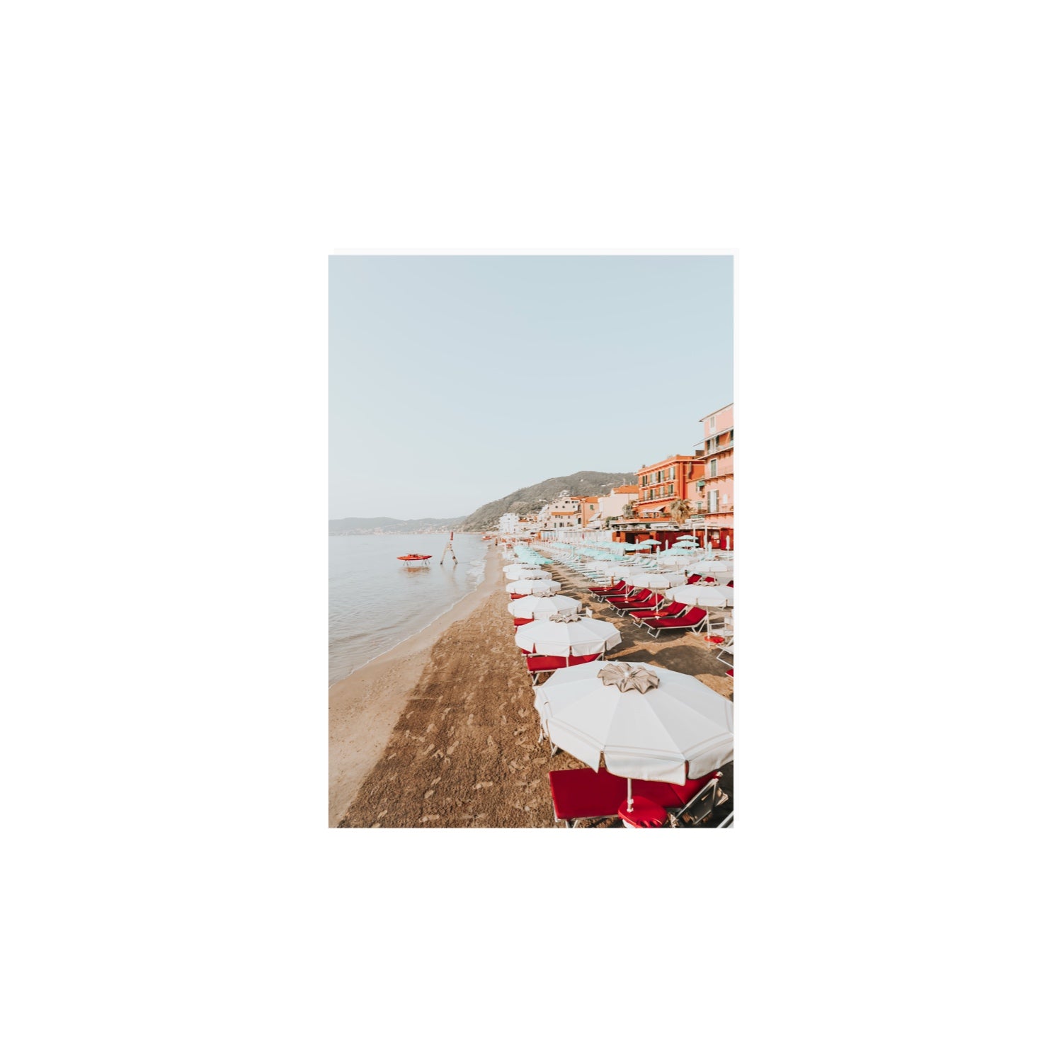Italian Riviera fine art print, Alassio, Italy, coastal scenes artwork, A4 · 29.7 x 21 cm, Unframed, Fine Art Print