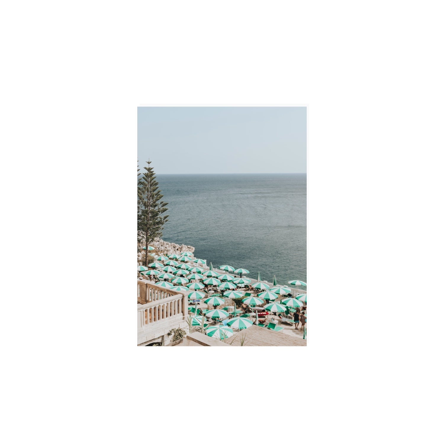 Sun-drenched Stripes Puglia beach coastal wall art A4, 29.7 x 21 cm unframed fine art print