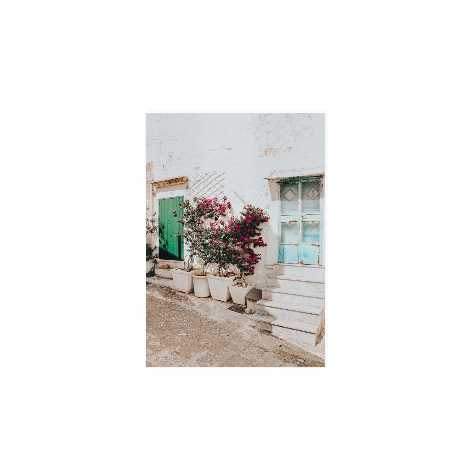 Floral Canvas Puglia Ostuni wall art A4, 29.7 x 21 cm unframed fine art canvas