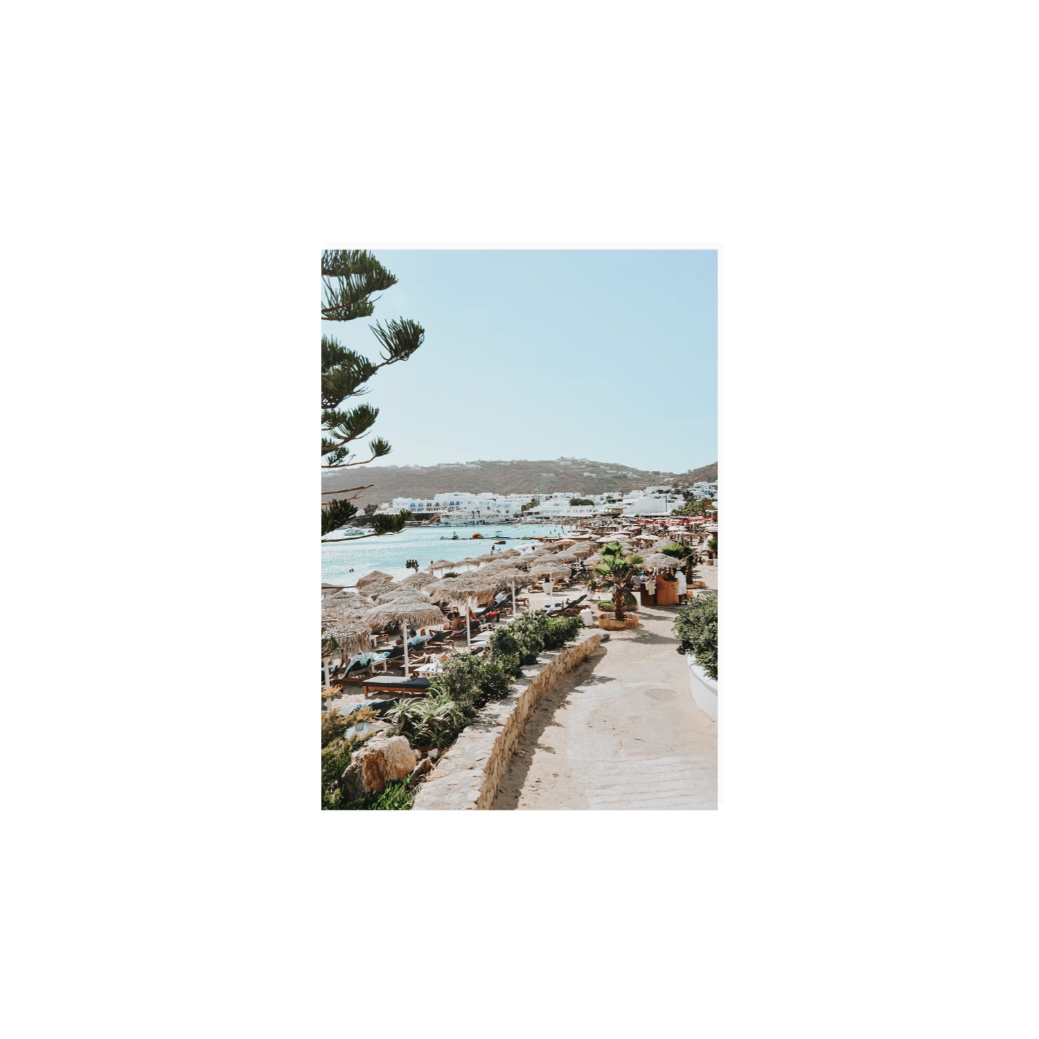All Roads Lead To The Beach Mykonos Greek island wall art A4, 29.7 x 21 cm unframed fine art print