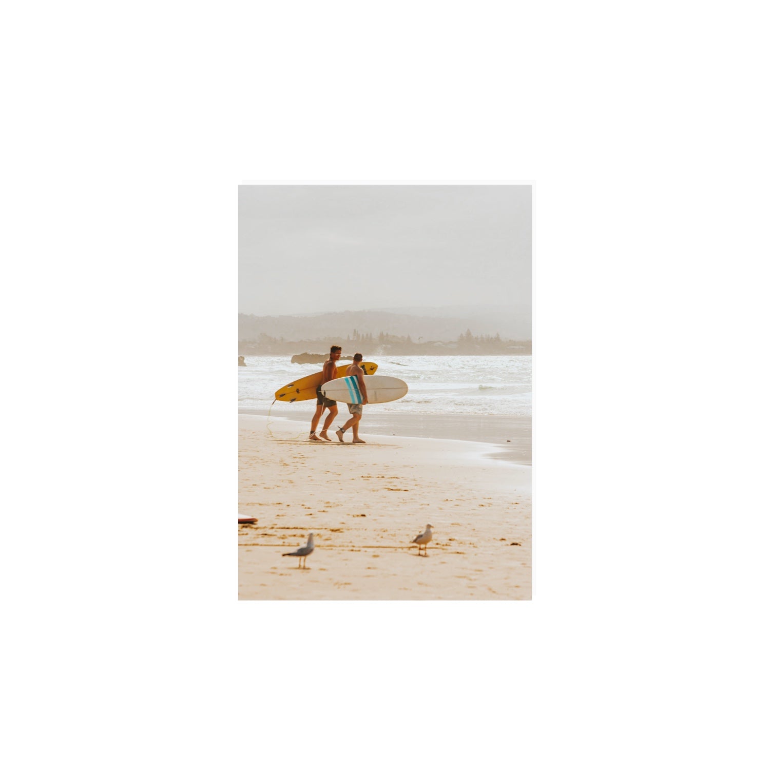 Shane & Benji Byron Bay Surf coastal wall art A4, 29.7 x 21 cm unframed fine art print