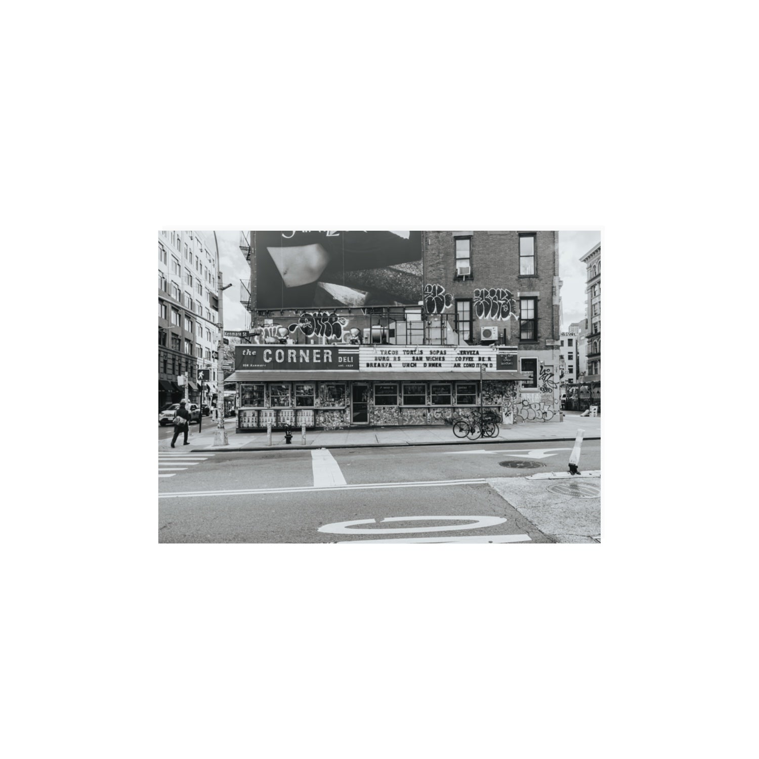 Kenmare Street New York NYC Black & White wall art A3, 42 x 29.7 cm unframed fine art print