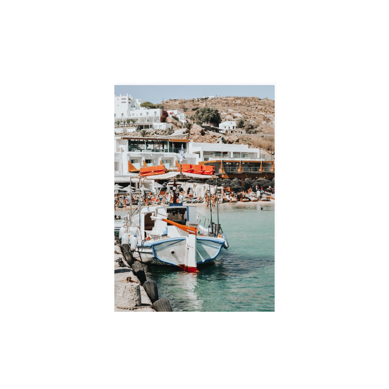 Travel In Style Mykonos Greek island wall art A3, 42 x 29.7 cm unframed fine art print